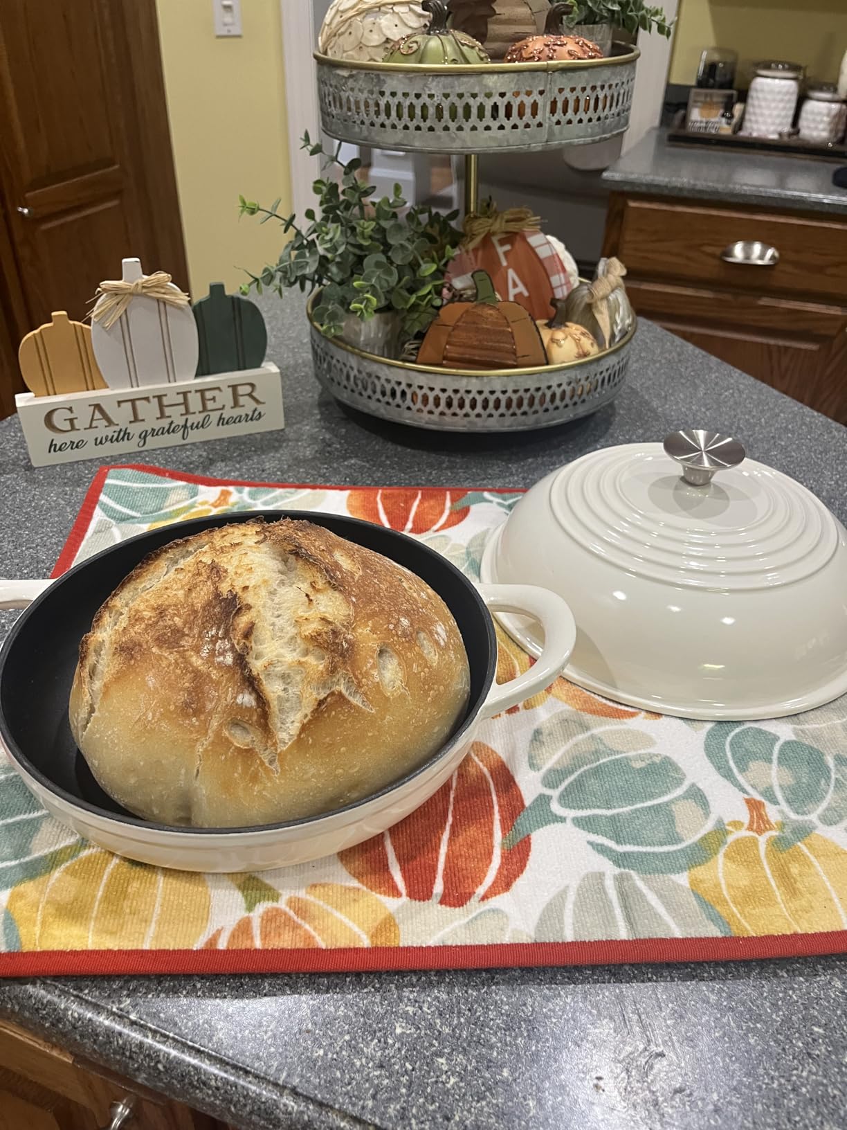 Dutch Oven for Bread Baking, Joyfair Enameled Cast Iron Pot with Lid, Blue | Heavy Duty 10
