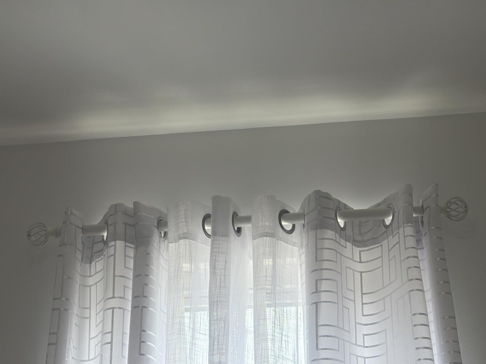 Curtain Rods for Windows 36-120 Inch, Matte Black Long Decorative Curtain Rod Adjustable, Heavy Duty 1 Inch Drapery Rod for Living Room Bedroom Kitchen Outdoor customer photo 1