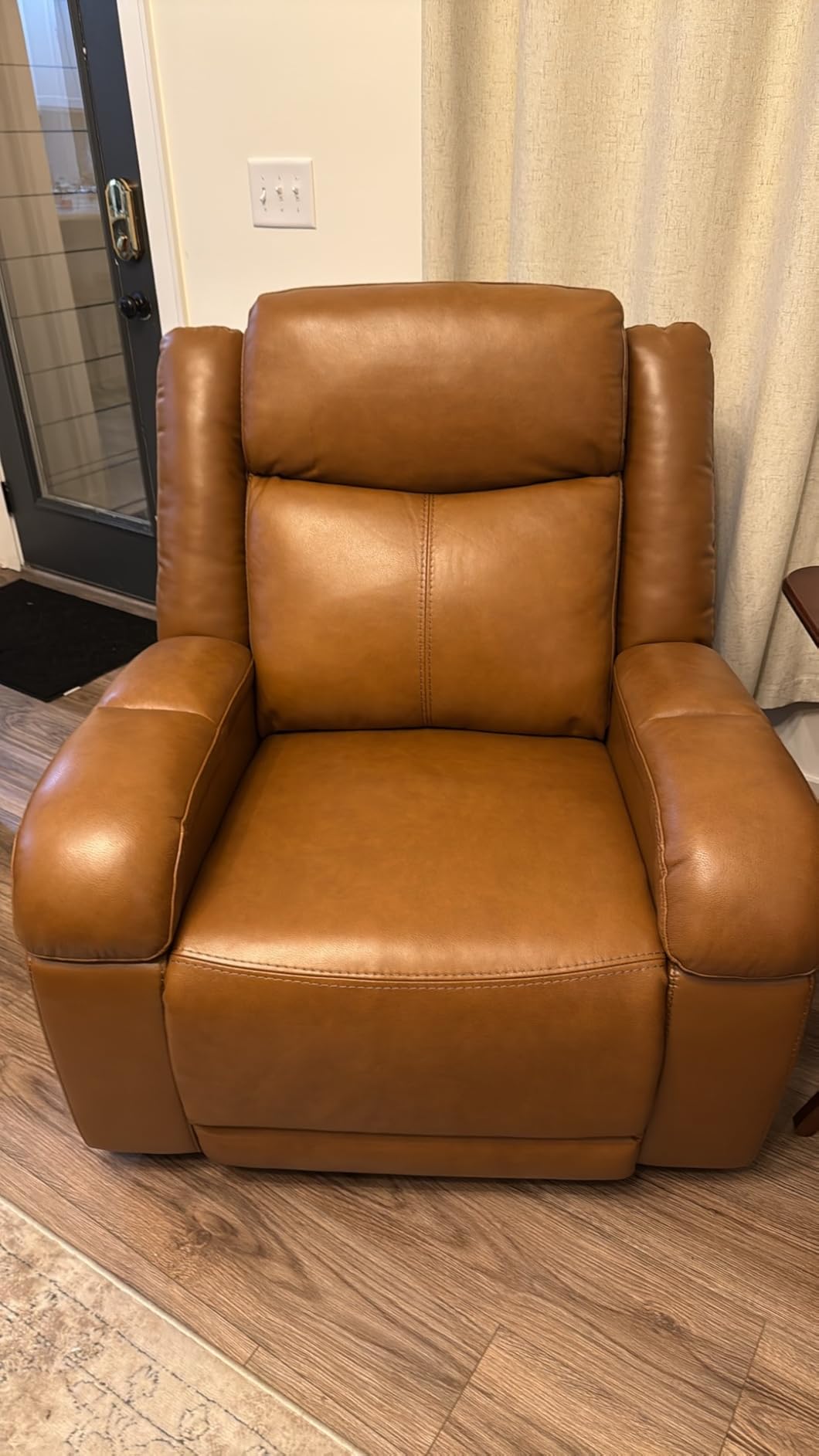 Watson & Whitely Genuine Leather Power Recliner Chairs for Adults, Wall Hugger RV Recliner with Power Headrest & Charging Ports, Electric Recliner Sofa Chair for Living Room, Cafe customer photo 1