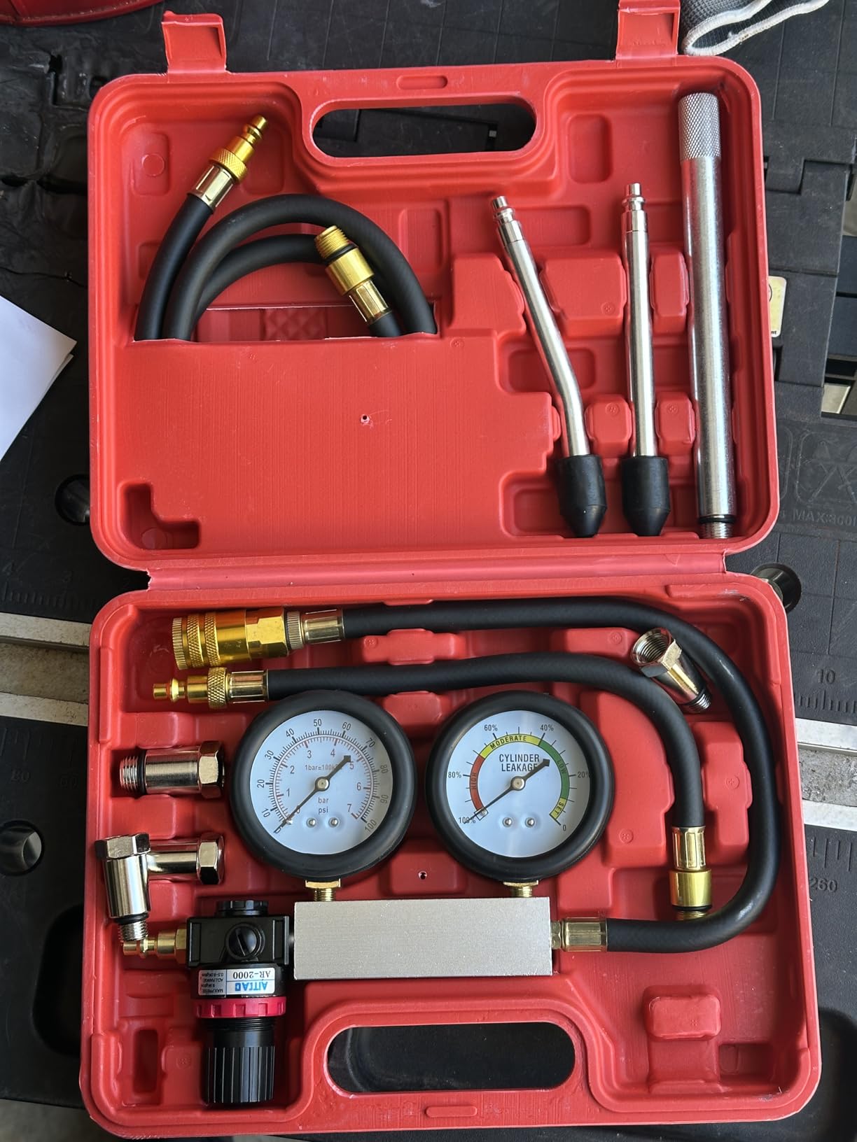 Marvelity Cylinder Leak Down Tester Kit | Automotive Engine Compression Leakage Test, Extension Rod Included, for Gasoline Engines, Pressure Check & Leakage Rate Test customer photo 2