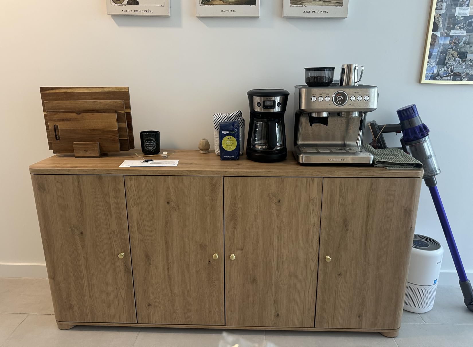 IFGET Curved Buffet Cabinet with Doors, 66