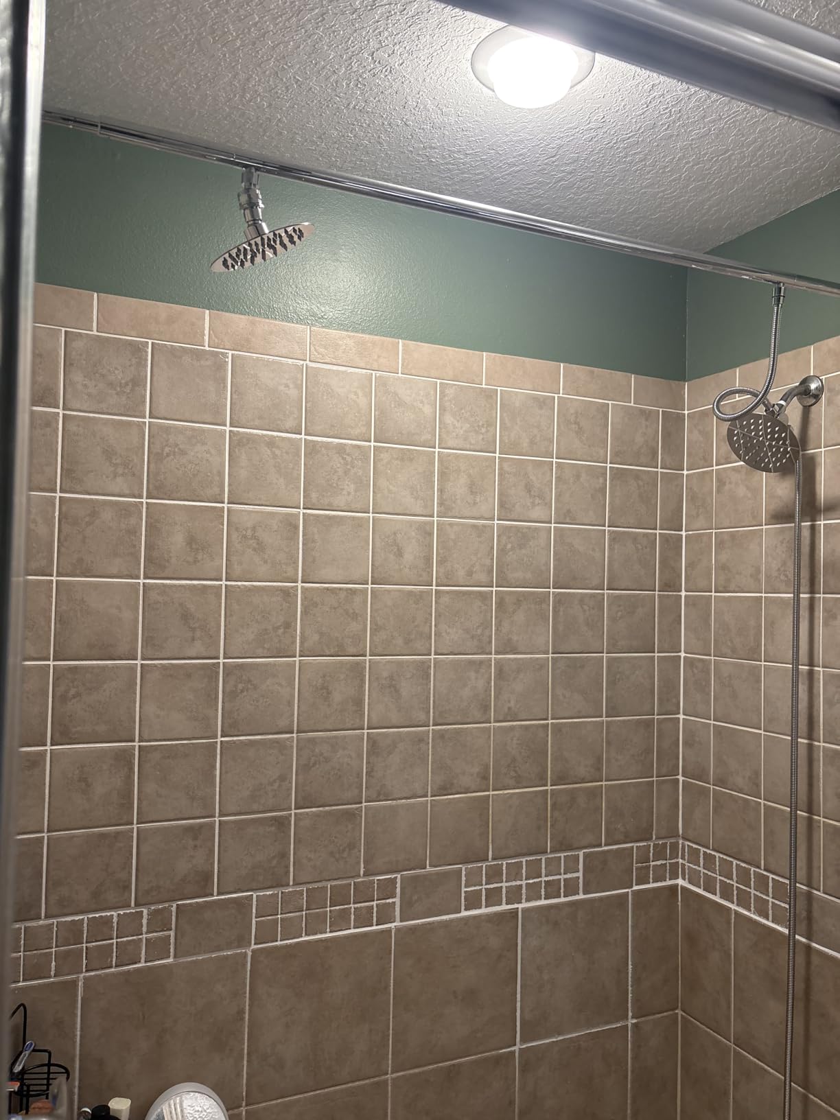 Dual Shower Head for Couples, Adjustable High Pressure Tandem Shower System with 6-Setting Diverter, Rain Shower Head with Handheld Combo, Fits 53