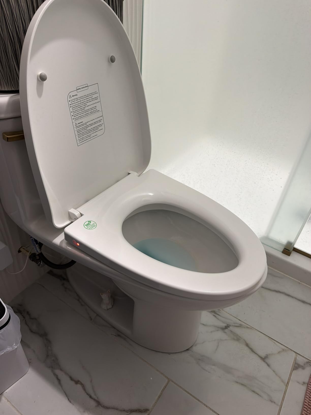 Heated Toilet Seat - Elongated Smart Toilet Seat with 3 Heating Modes, Auto Night Light, Temperature Display & Leakage Protection - Easy Clean & Install customer photo 1