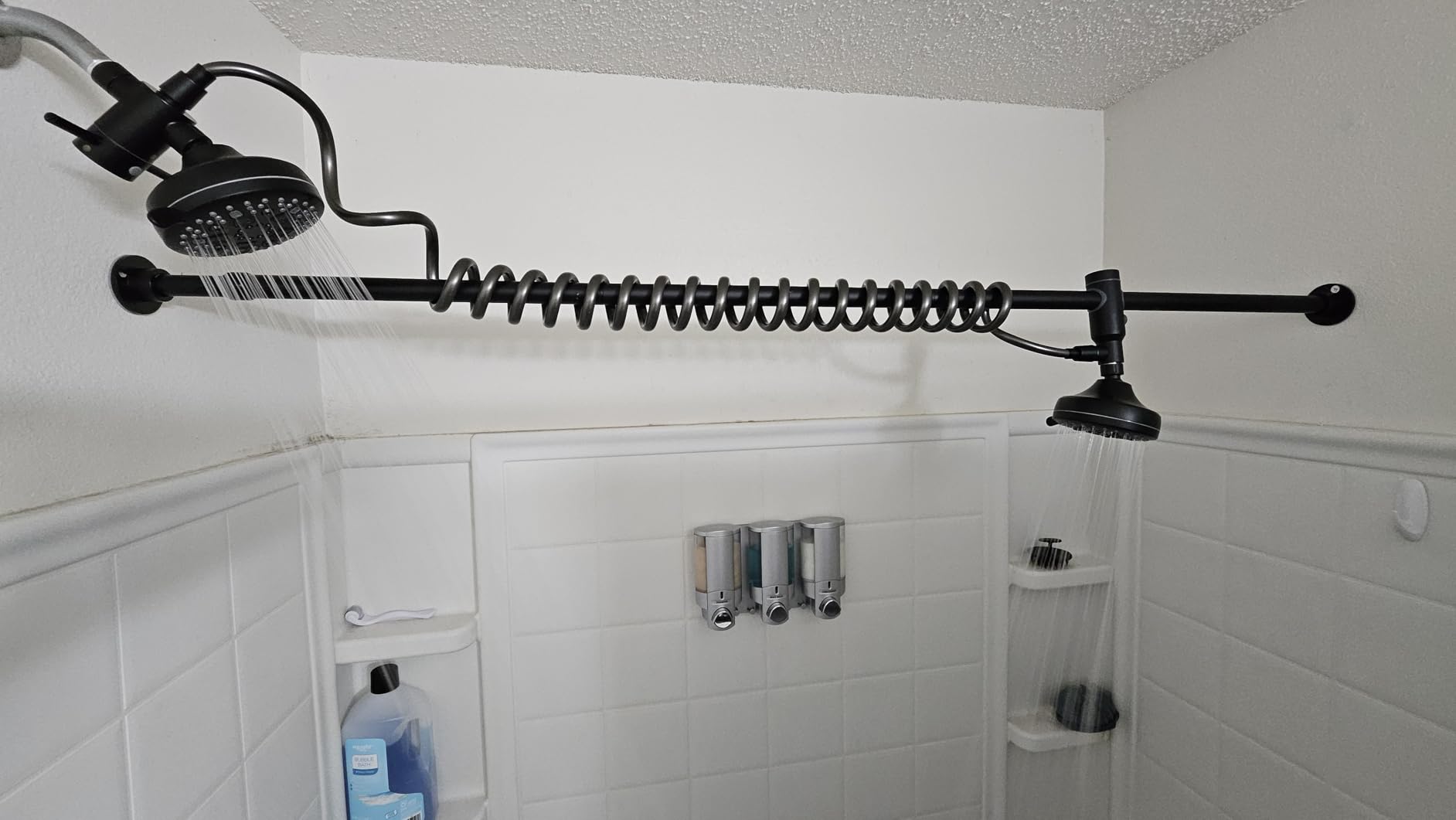 KES Tandem Shower Head for Couples with Original Adjustable Slider, High Pressure Spa-Like Dual Shower Head for Two People, 7 Spray Modes, Easy Install Renter-Friendly, Gift for Couples, Black customer photo 2