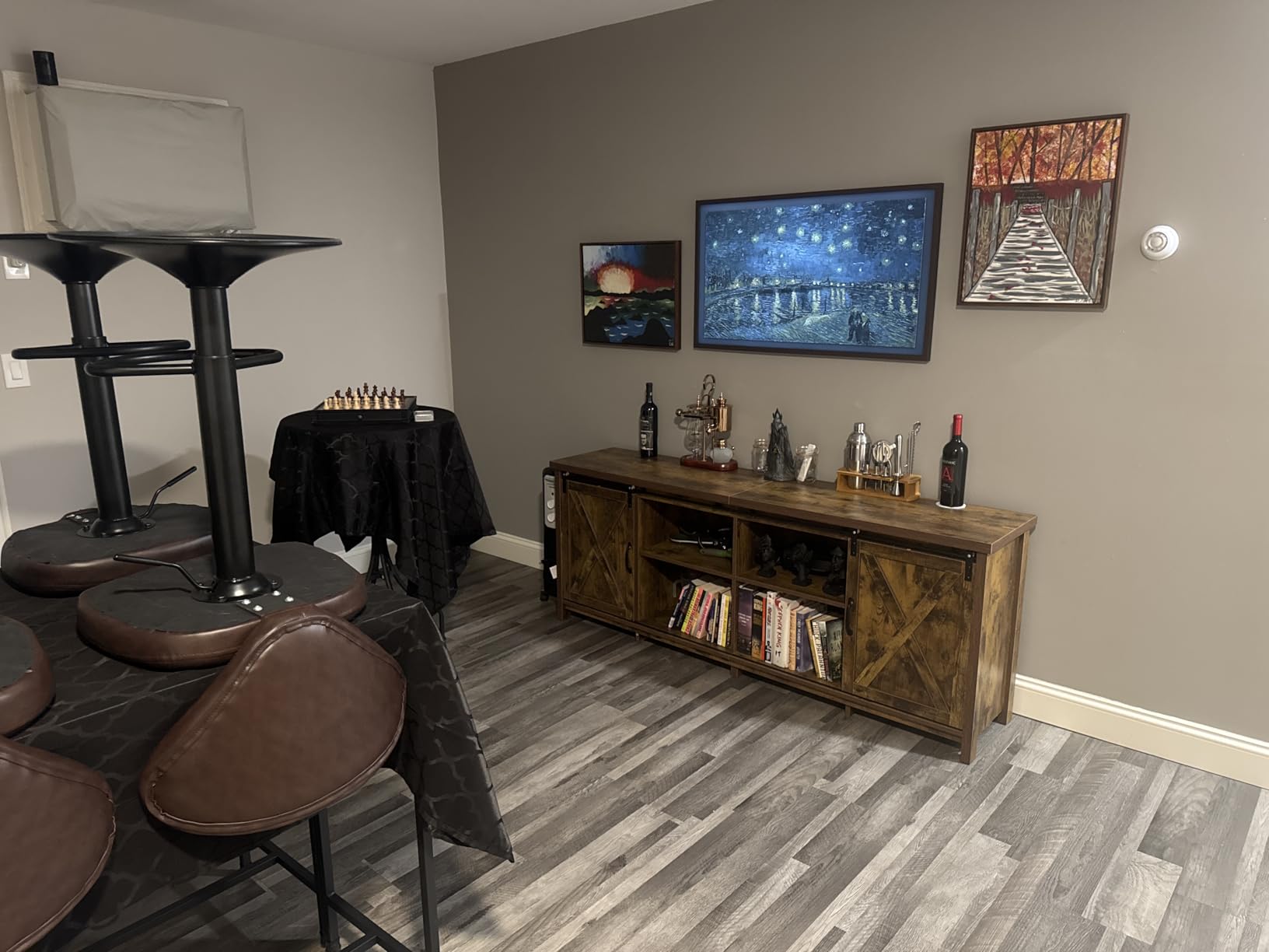 Farmhouse TV Stand for 65 Inch TV with Sliding Barn Door, Rustic Wood Entertainment Center Large Media Console Cabinet Long Television Stands,Console Table and Media Furniture for Living Room(Brown) customer photo 2