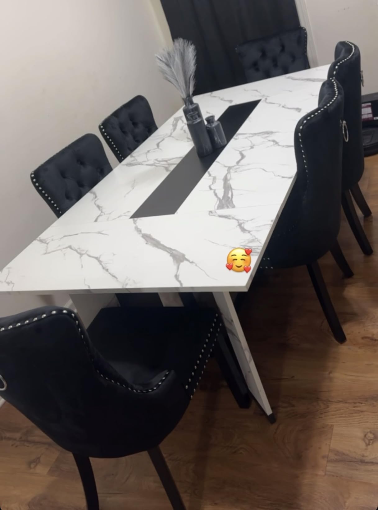 Hlivelood 94Inch Large Dining Table for 8 10 People,Wooden Rectangular Kitchen Table W/Waterproof Tabletop,Large Rectangle Furniture W/Adjustable Legs,Brown Dinner Table for Kitchen Dining Room(94IN) customer photo 1
