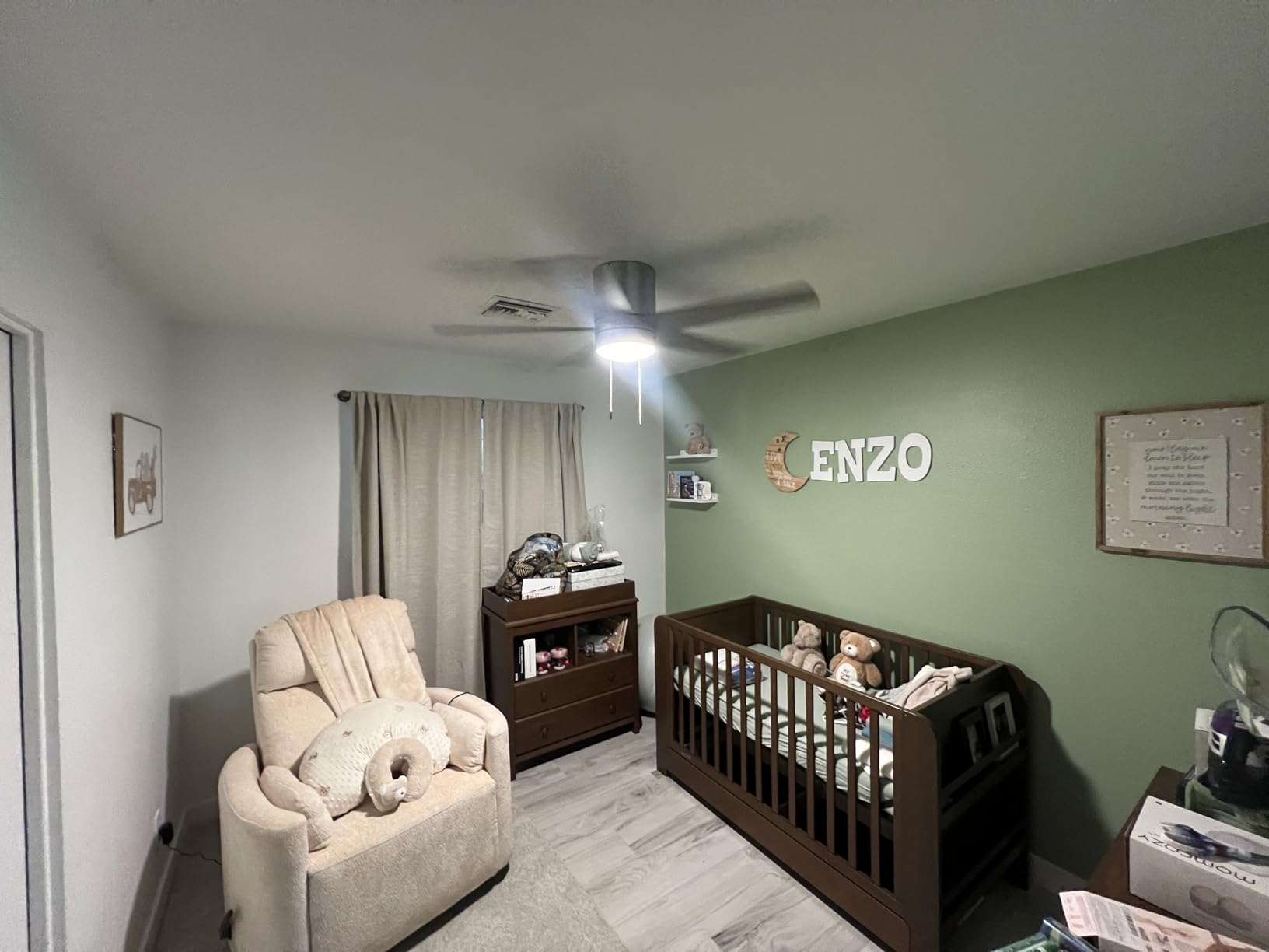 Oversized Swivel Rocker Recliner with Massage and Heat, Swivel Nursery Recliner With Adjustable Headrest, Manual Rocker Recliner Chair with Two Removable Pillows, High Back Barrel Armchair, Beige customer photo 2
