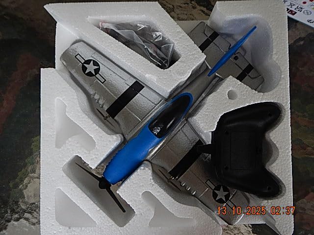 AIGIMU 3CH P-51 RC Airplane with 6-Axis Gyro for Beginners, Ready to Fly | Dual motors, 2 speed modes, hand-launch or glide takeoff, 40+ min runtime, 500 ft range, 2.4GHz control, durable EPP foam customer photo 1