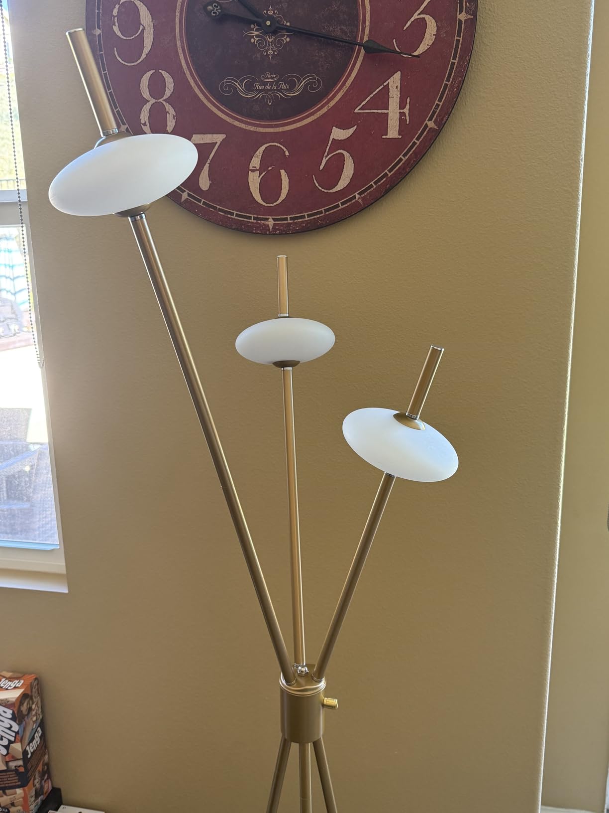 Lightdot LED Tripod Floor Lamps for Living Room, Stepless Dimmable Modern Standing Tall Lamp with 360 Degree LED LampHead, Mid Century Industrial Floor Lamp for Bedroom/Sofa Beside/Corner Decor - Gold customer photo 1