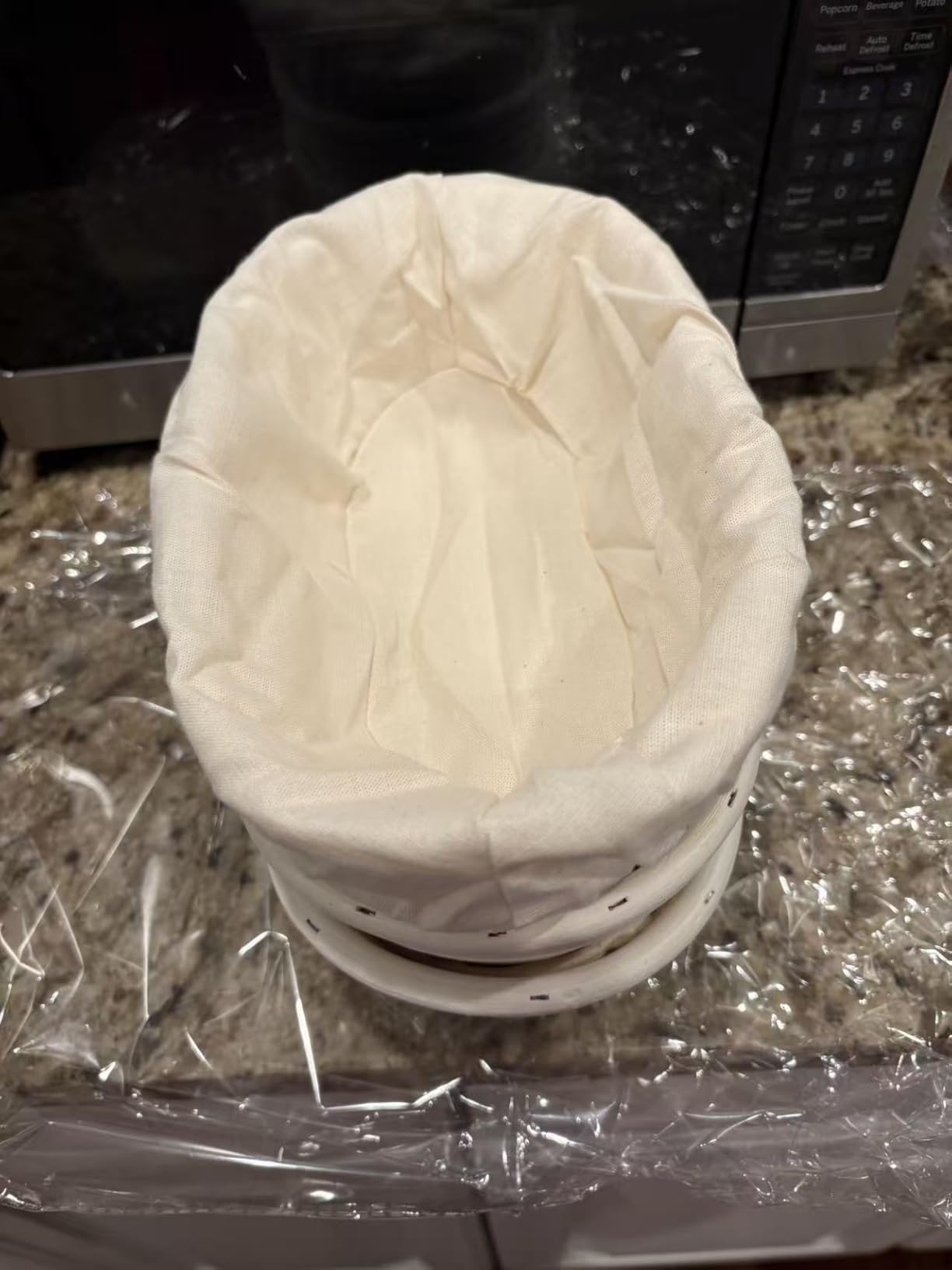 3Pcs Banneton Bread Proofing Basket, 10 inch Oval Banneton Basket, Sourdough Proofing Basket, Bread Bowl Handmade Rattan Baskets and Liners for Professional & Home Sourdough Bread Baking customer photo 1