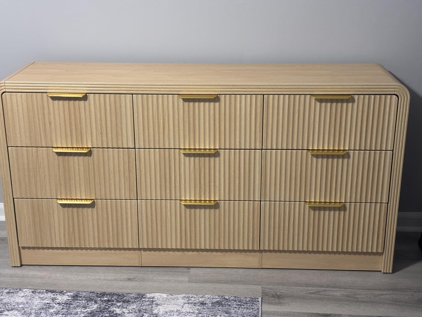 Decofy Fluted 5 Drawers Dresser, 48