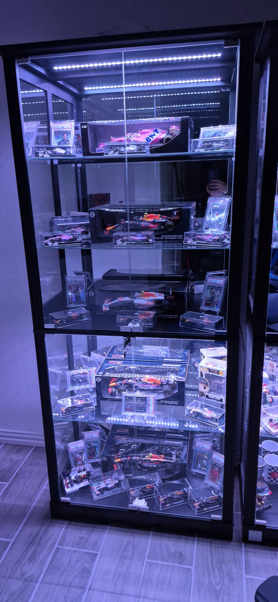 Dystler Display Cabinet with Glass Doors, RGB Lights for Collectibles | 71