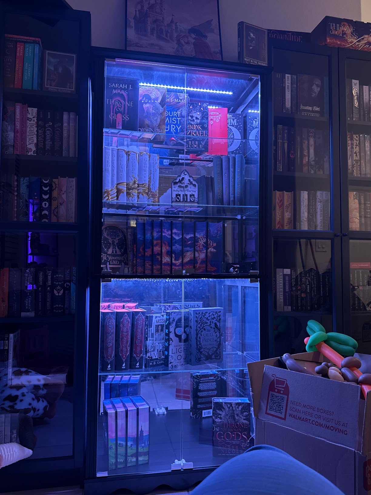 Dystler Display Cabinet with Glass Doors, RGB Lights for Collectibles | 71