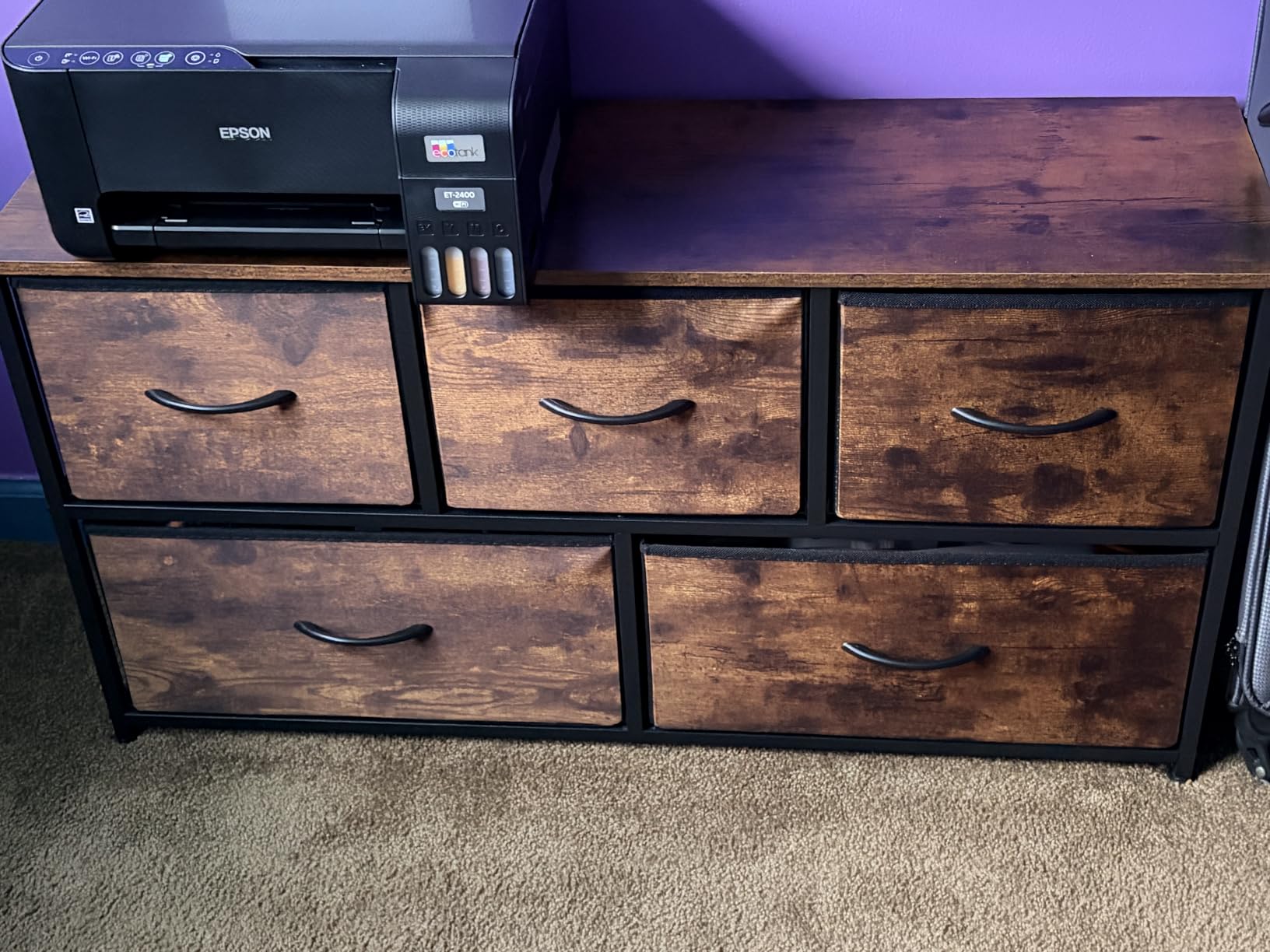 9-Drawer Dresser for Bedroom, Anti-Tip Tall Storage Organizer | Chest of Drawers with Wooden Top and Metal Frame Fabric Bins for Closet, Living Room, Hallway, Entryway, Black customer photo 1