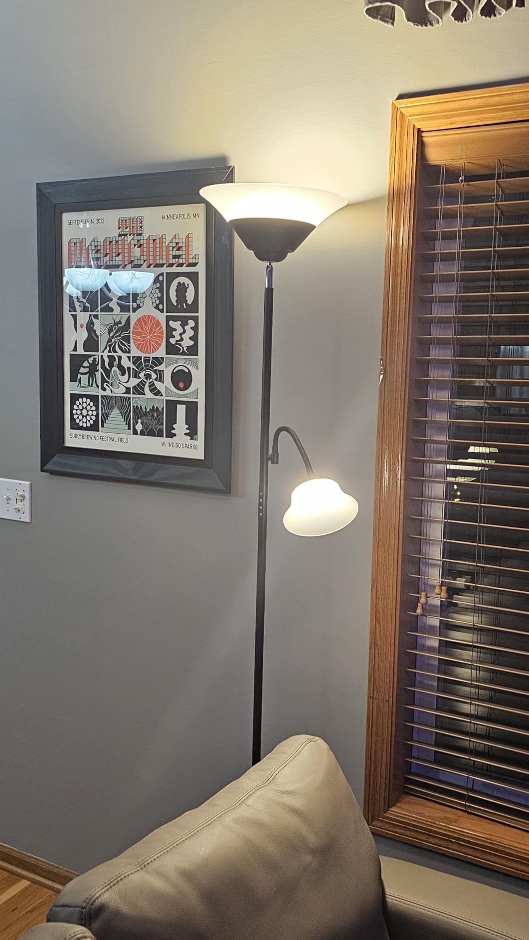 2-in-1 Torchiere Floor Lamp, 34W Super Bright LED Standing Lamp with Remote & Touch Control, 72