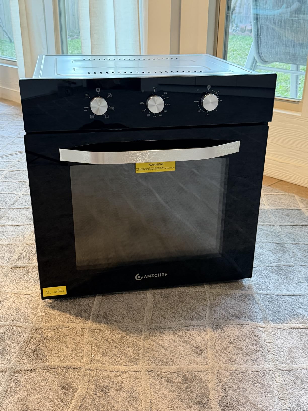 AMZCHEF Wall Ovens 24 inch Electric, 77L, 2800W, 6 Cooking Function, Black | 2.72 Cu.Ft. Electric Wall Oven, Convection Oven with Mechanical Knobs Control, 240V customer photo 2