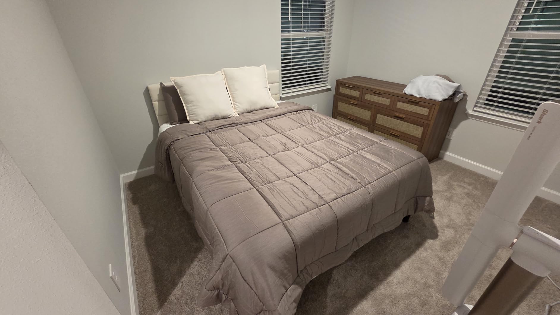 Fluest King Size Bed Frame Platform Bed Frame with Velvet Upholstered Headboard No Box Spring Needed Sturdy Metal Support Noise Free Easy Assembly Beige customer photo 1