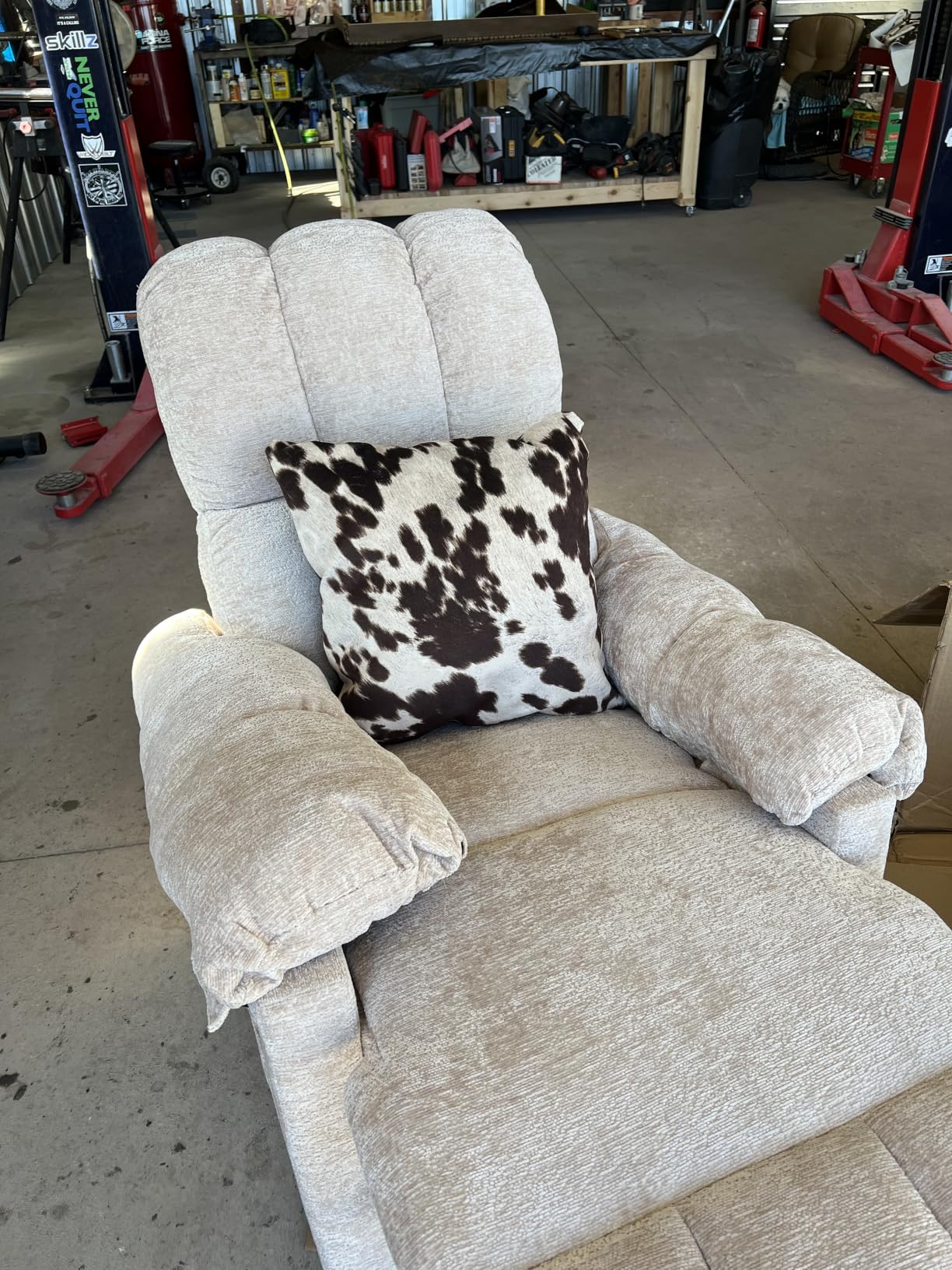 Korser Recliner Chair, Swivel Rocker Recliner Chair for Adults, Small Recliners for Small Spaces, Manual Recliner with Side Pockets, Upholstered Nursery Rocking Chair for Living Room, Chenille, Grey customer photo 1