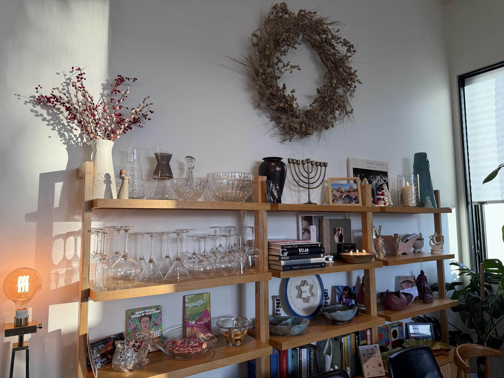 Nathan James Beacon Bohemian 5 Tier Bookshelf, Wall Mounted Bookcase, Solid Wood Bookshelf in Warm Pine customer photo 1