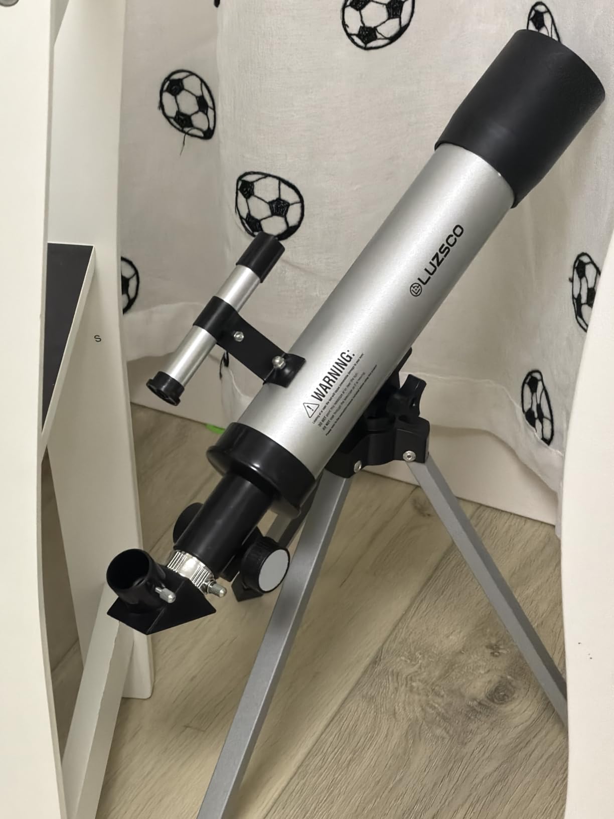 Telescope for Kids, 50mm 100x Silver Beginner Telescope with Tripod | 2 Eyepieces, Finder Scope, Moon Observation Guide, STEM Astronomy Fun, Educational Gift for Boys & Girls Ages 6-12 customer photo 2