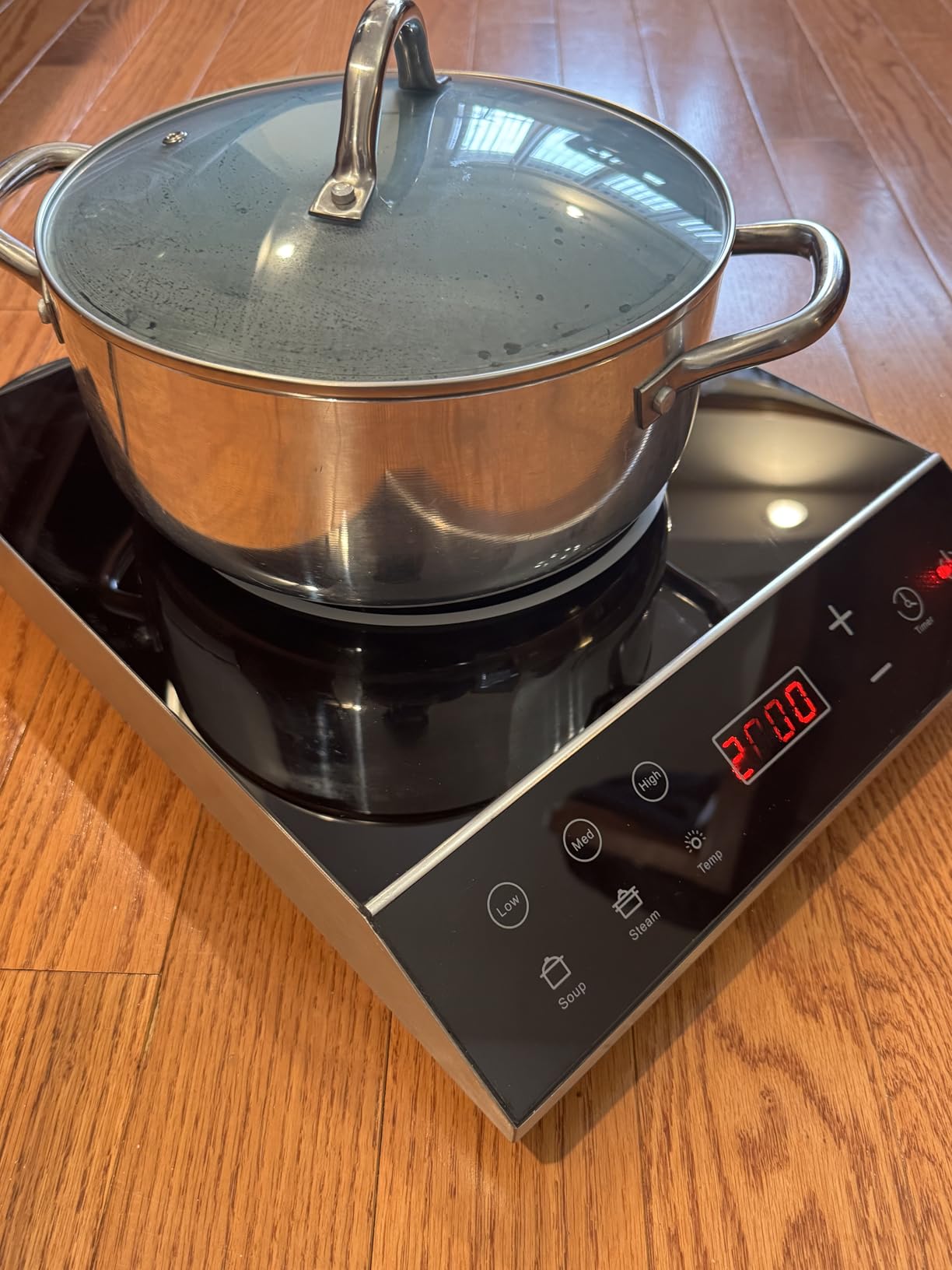 Commercial Induction Cooktop, 3500W 220V Electric Countertop Burner with Large heating area, 5 Quick-Temp Modes, Timer & LED Display, Portable Induction Hot Plate for Restaurant Kitchen Hotel Catering customer photo 2