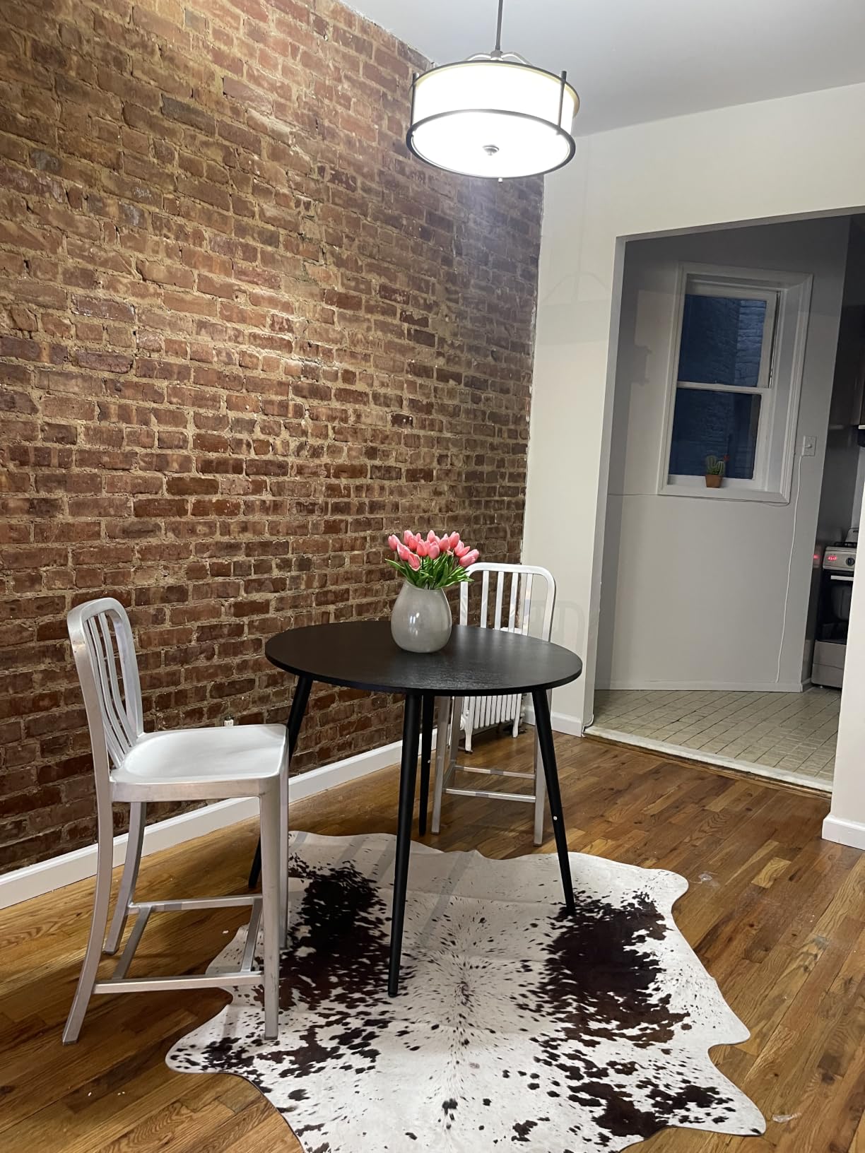 Best Choice Products Round 35.5in Dining Table for 4 w/Sturdy Wood Finish Steel Legs, Mid Century Modern, Space-Saving, Small Space Circle Dinette for Home, Kitchen, Apartment - Natural customer photo 2
