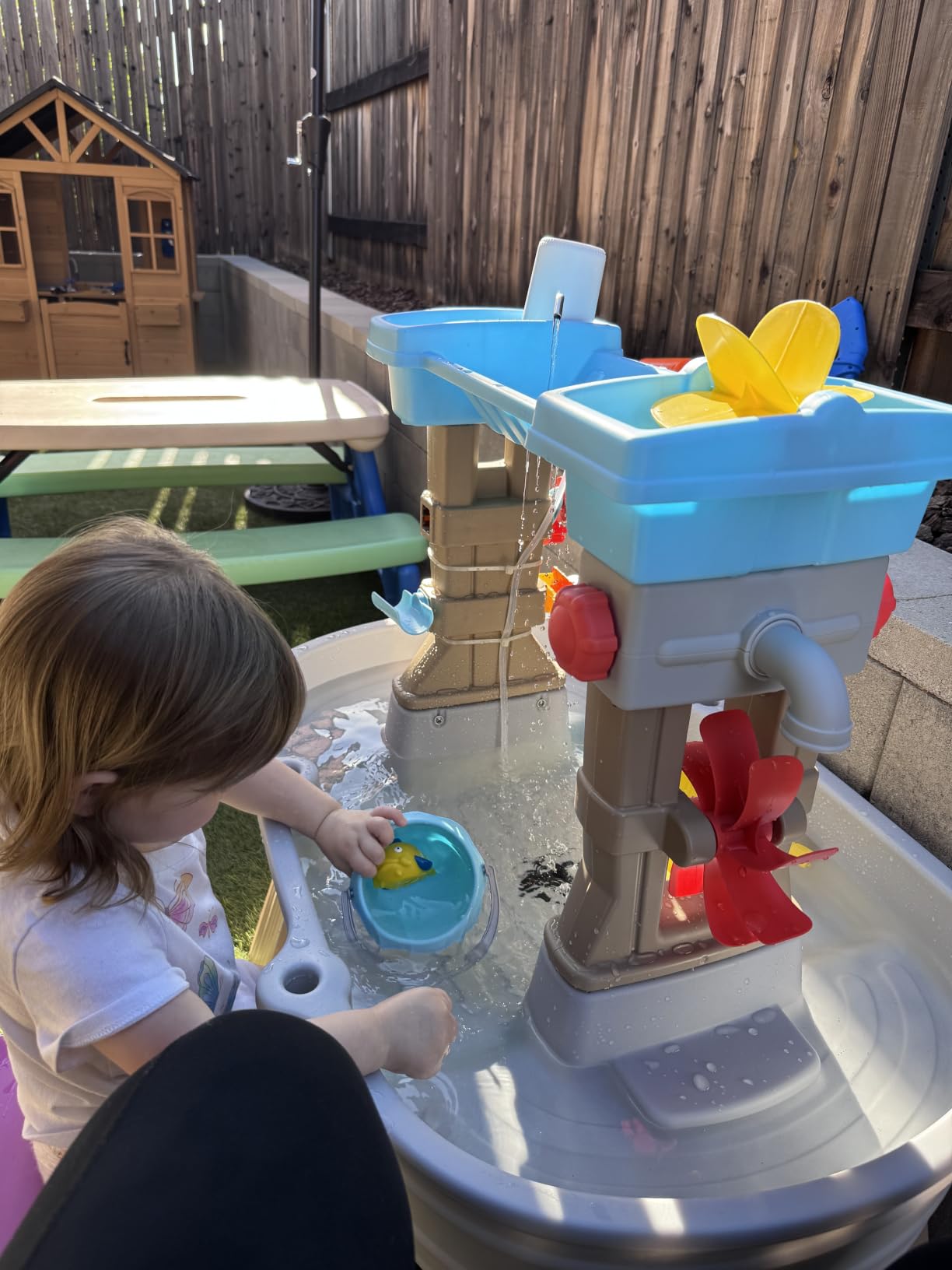 Step2 Rain Showers & Flow Kids Water Table, Outdoor Toddler Activity Table, 15-Piece Accessory Set, Ages 1.5+ Years Old, Multicolor (Gray, Blue, Red) customer photo 2