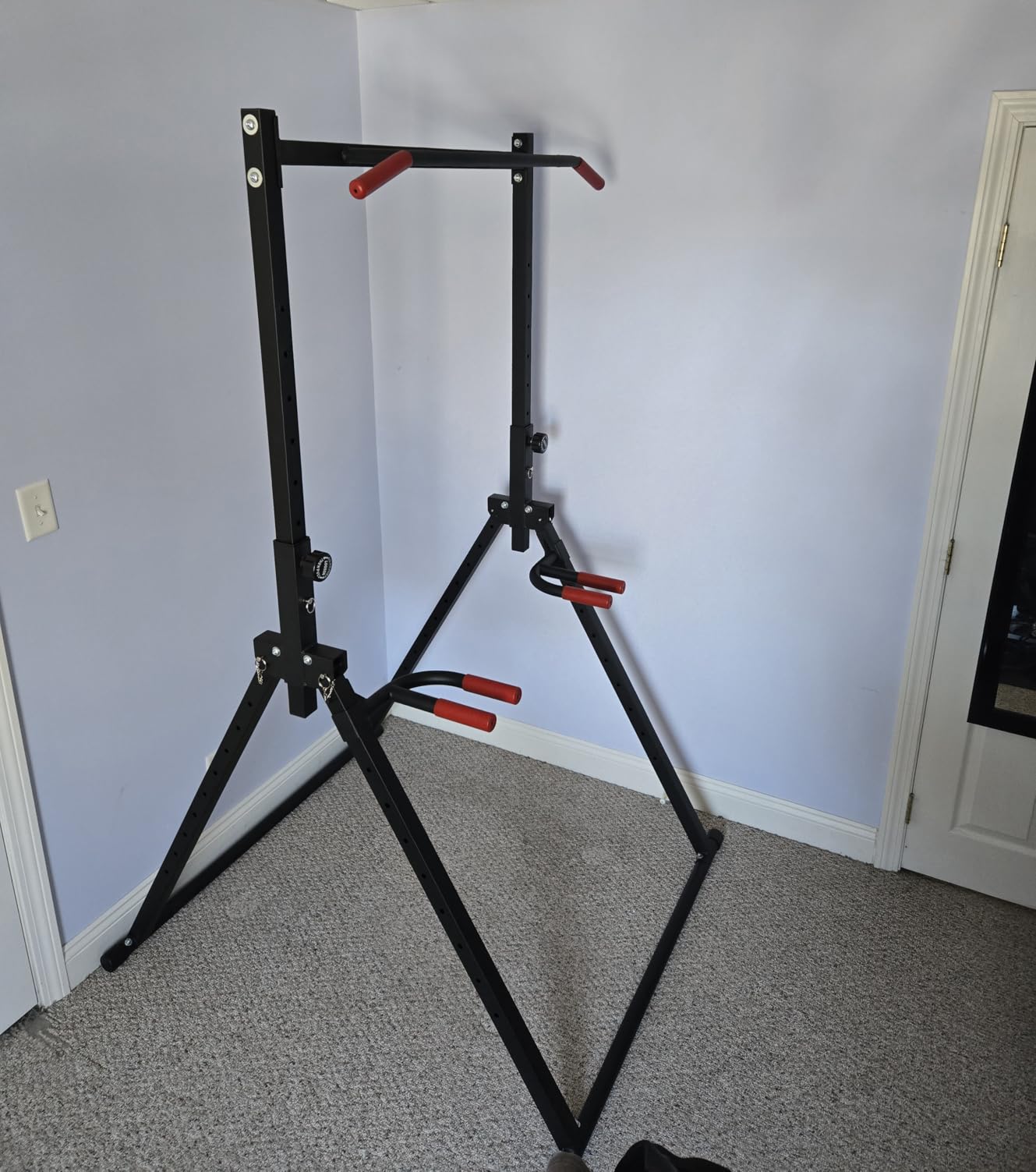 SERTT Foldable Power Tower Dip Station for Pull Ups, Dips & Push Ups, Upgraded Free Standing Pull Up Bar Station, Multi-function Workout Equipment for Home Gym Strength Training, Support 440LBS customer photo 1