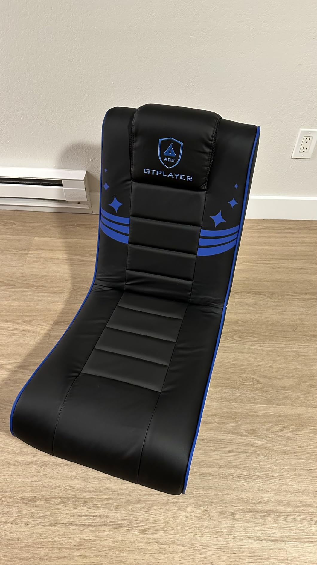 GTPLAYER Floor Gaming Chair Foldable Swivel Floor Chairs for Kids Boys Comfy Video Game Seat with 360° Multipurpose for Gamers, Bedroom or Game Room(Black-Blue) customer photo 2
