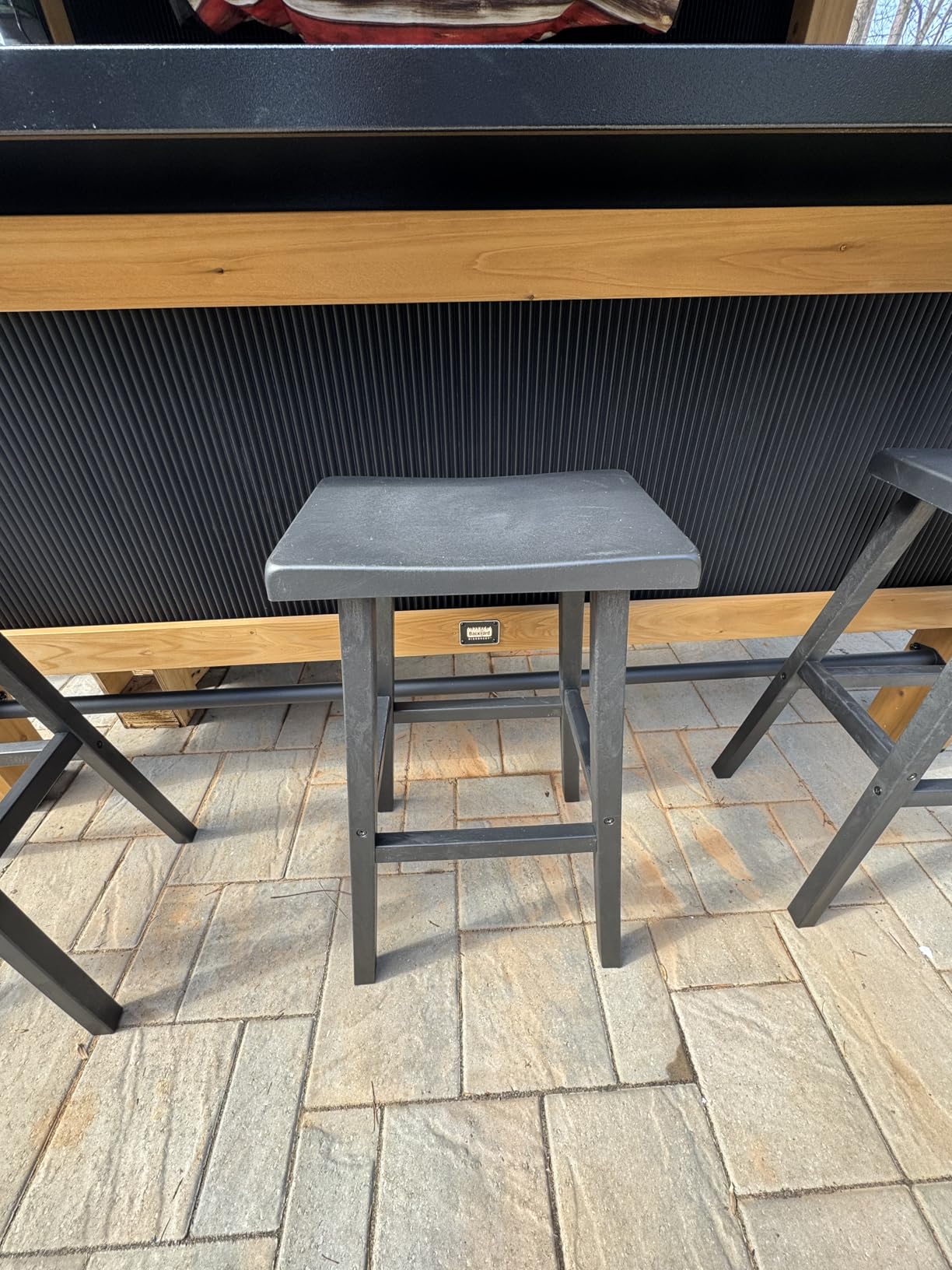 Bar Stools 29'' Outdoor Set of 4, Waterproof Modern Durable Resin Saddle Seat, Counter Stool Sturdy Modern Stylish, All-Weather Barstools for Patio, Balcony, or Kitchen Counter customer photo 2