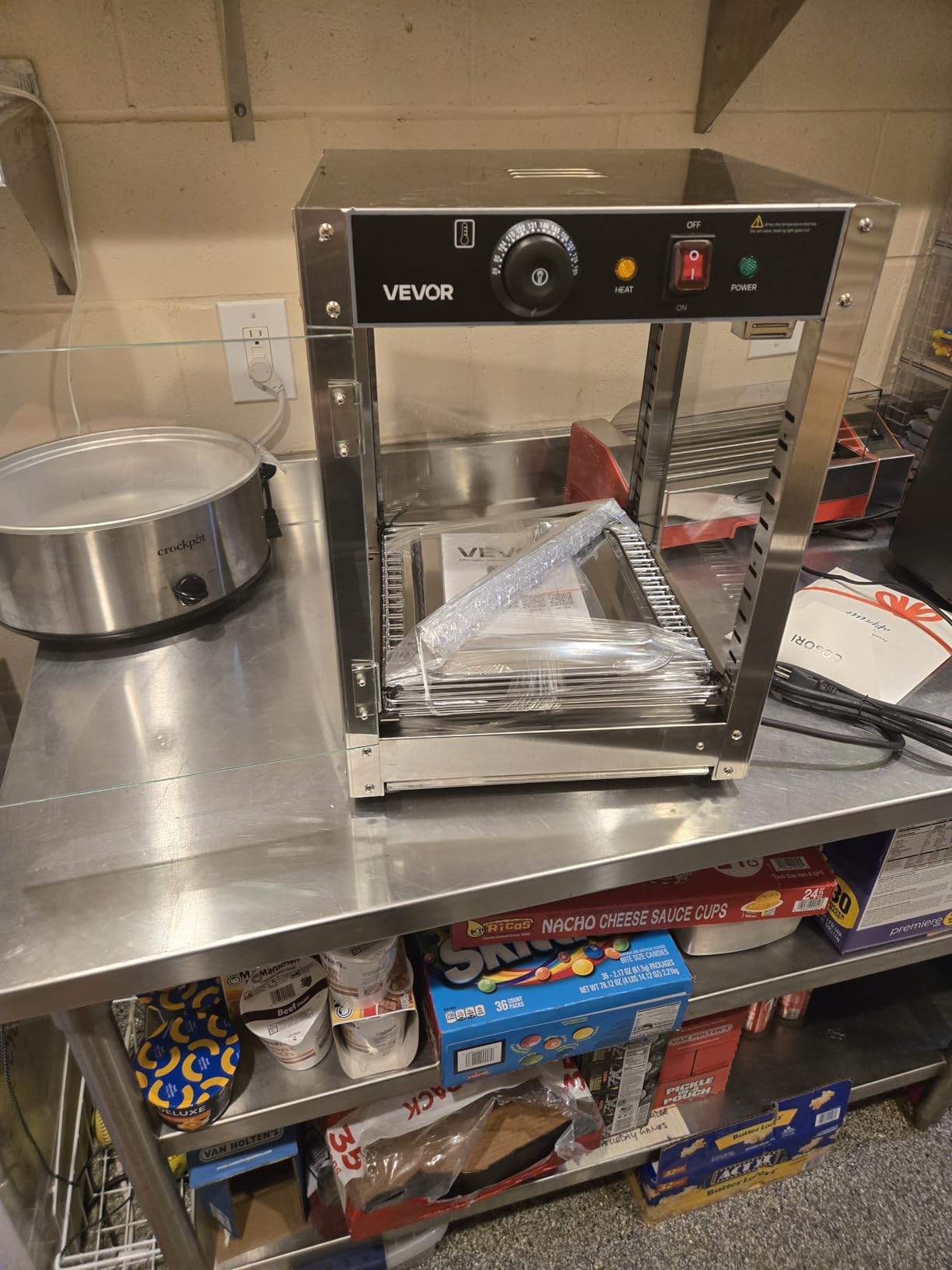 VEVOR 3-Tier Commercial Food Warmer Display, 1400W Food Display Warmer with LED Light, Top Storage and Adjustable Shelves, 86℉~185℉ Steam Heating, 105L for Hamburger, Pizza, Bread, Fried Chicken customer photo 2
