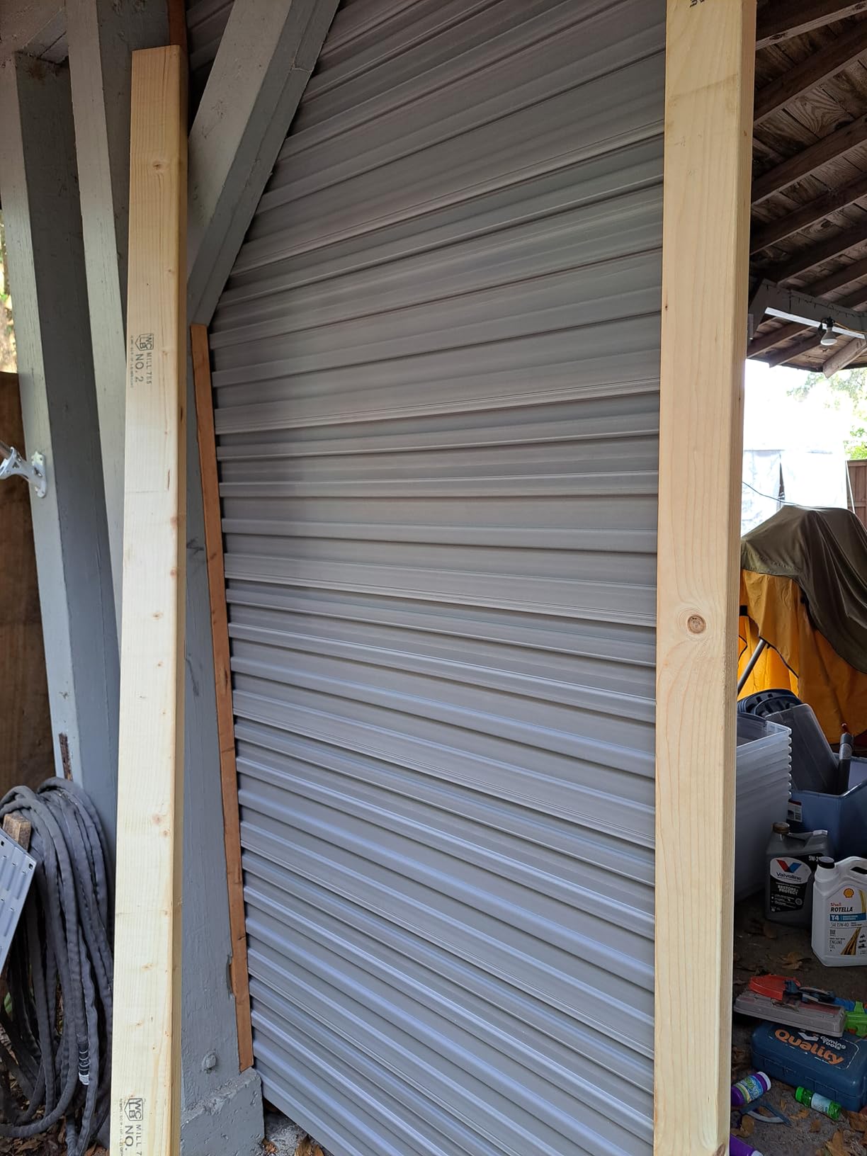 Slatwall Panel 4x8FT, Garage Slat Wall Storage Systems Durable and Sturdy, Easy-to-Install Interlocking PVC Slat Wall Organizer Panels Flexible and Convenient, Maximize Vertical Space customer photo 1