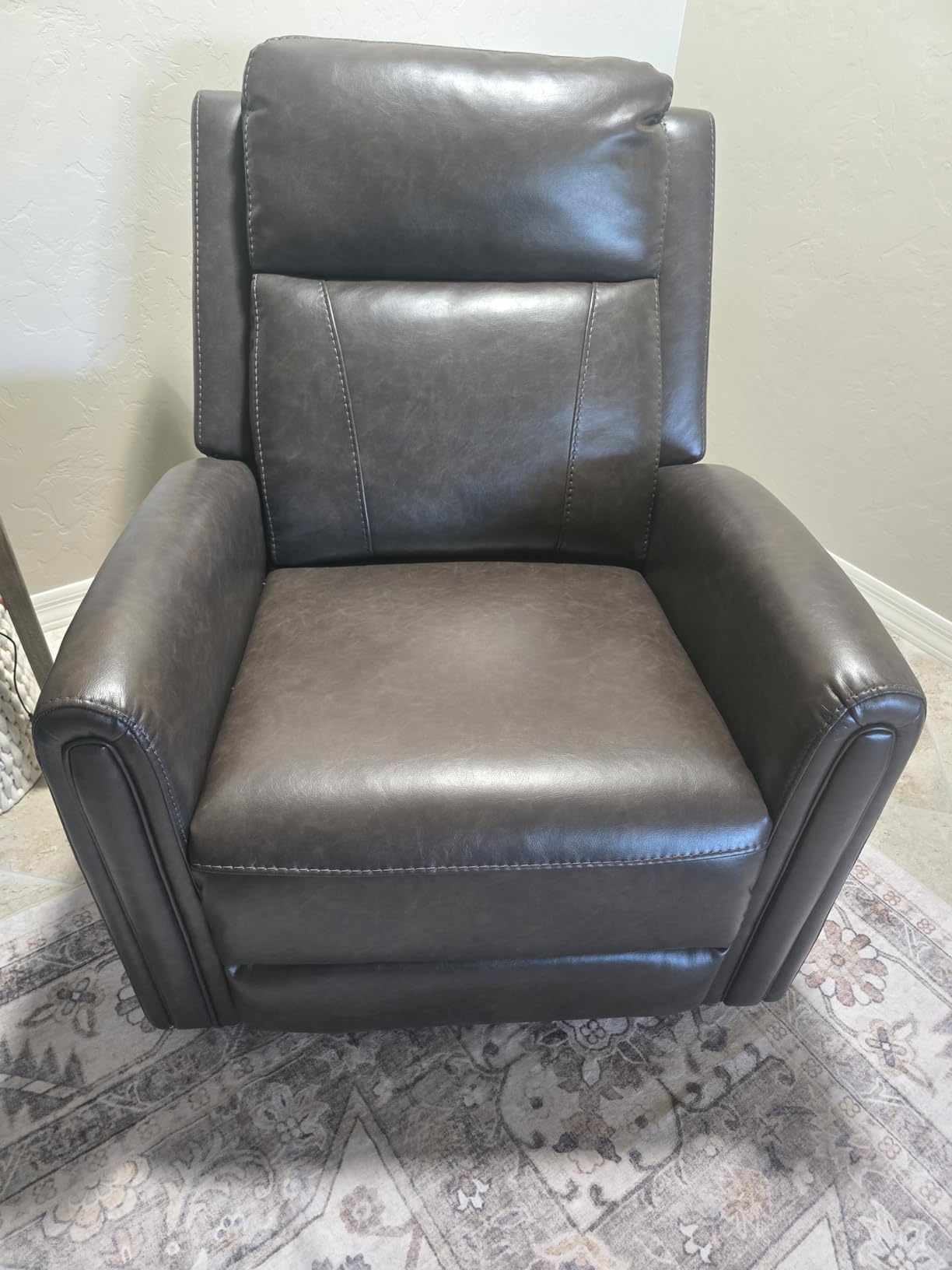 Watson & Whitely Zero Wall Power Recliner Chair for Small Spaces, Cream | Modern Electric Reclining Chair, USB & Type-C Ports, Faux Leather Recliner, for Living Room, RV, Home Theater customer photo 2