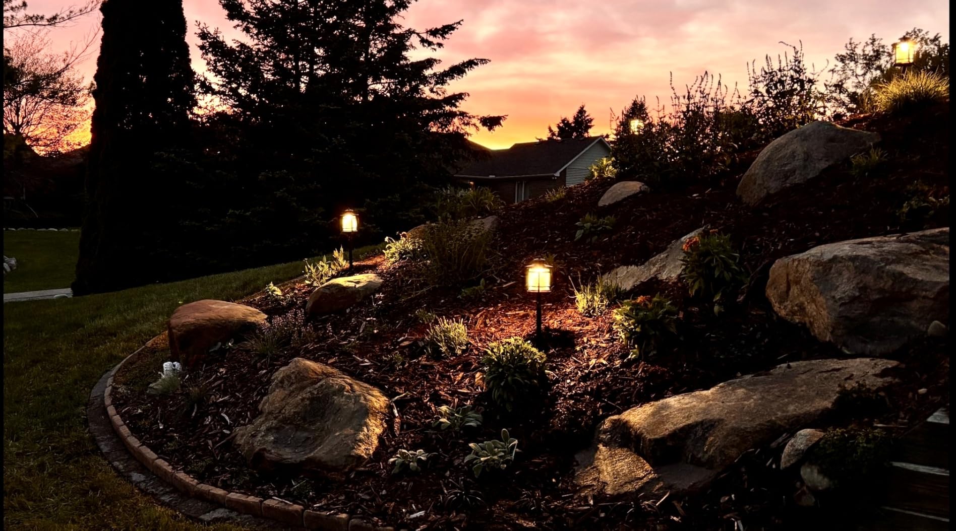 EDISHINE Low Voltage Landscape Lighting, 3.4W 155LM 12V 3000K Wired Pathway Lights, Outdoor Waterproof Electric Landscape Path Lights, 50,000H LED for Yard, Garden, Driveway, 4 Pack customer photo 2