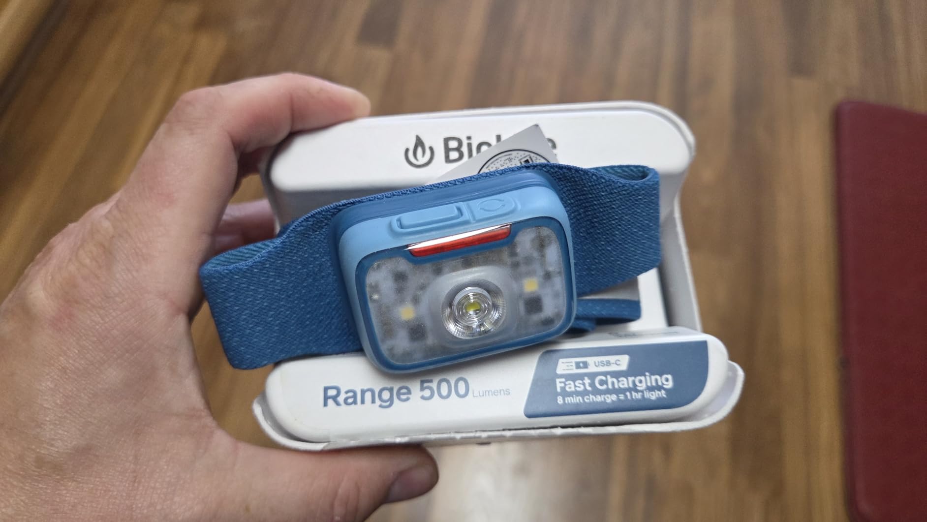 BioLite Range 500 Headlamp, Waterproof, USB-C, 500L & 100m Beam, Slate Blue customer photo 1