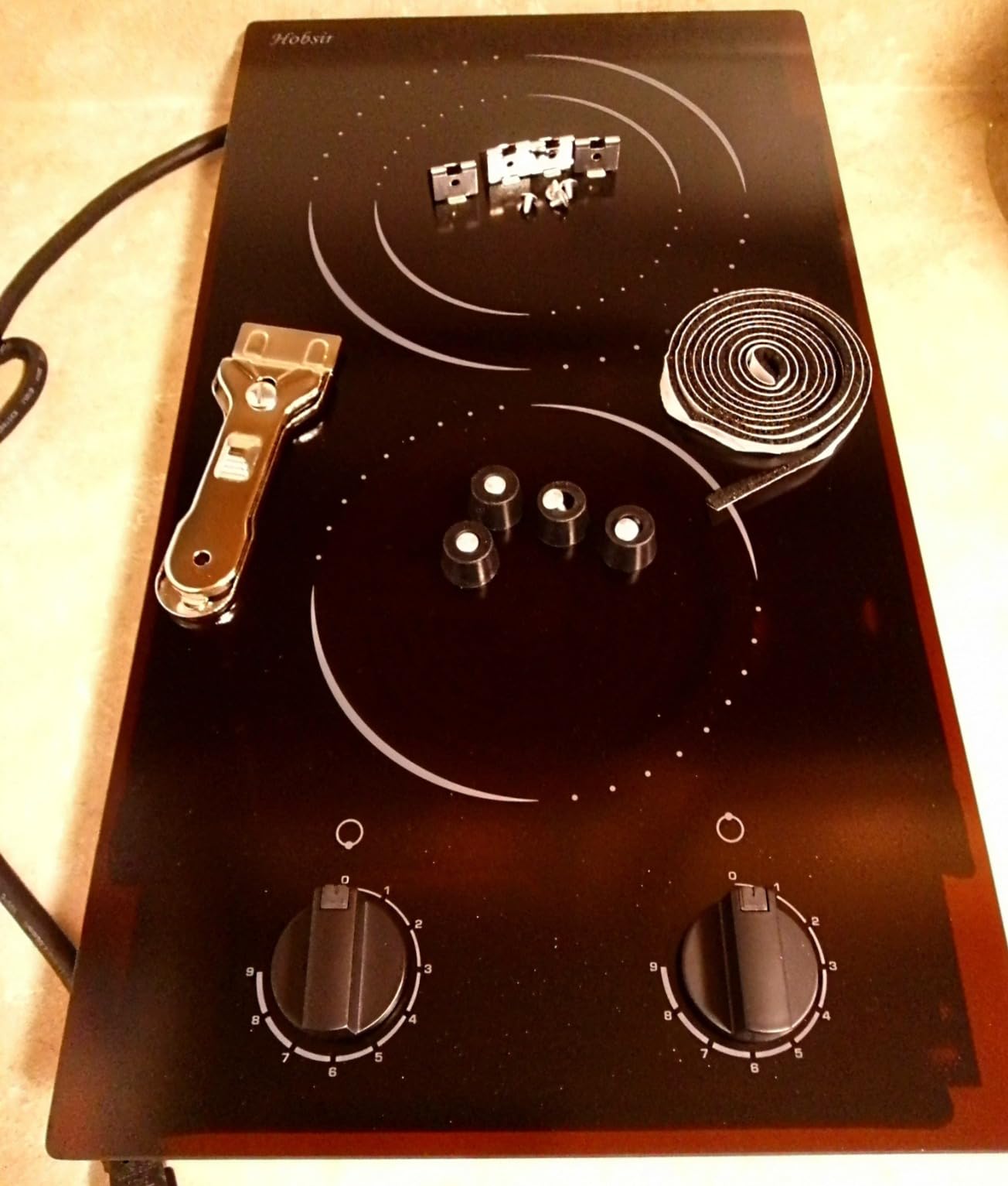 Hobsir 36 Inch Electric Cooktop with Downdraft Extractor, 4 Burners Glass Radiant Stovetop 7400W, 9 Power Levels, Cook top with BBQ, Timer, Pause, Safety Lock, 240V(No Exhaust Pipe Required) customer photo 1