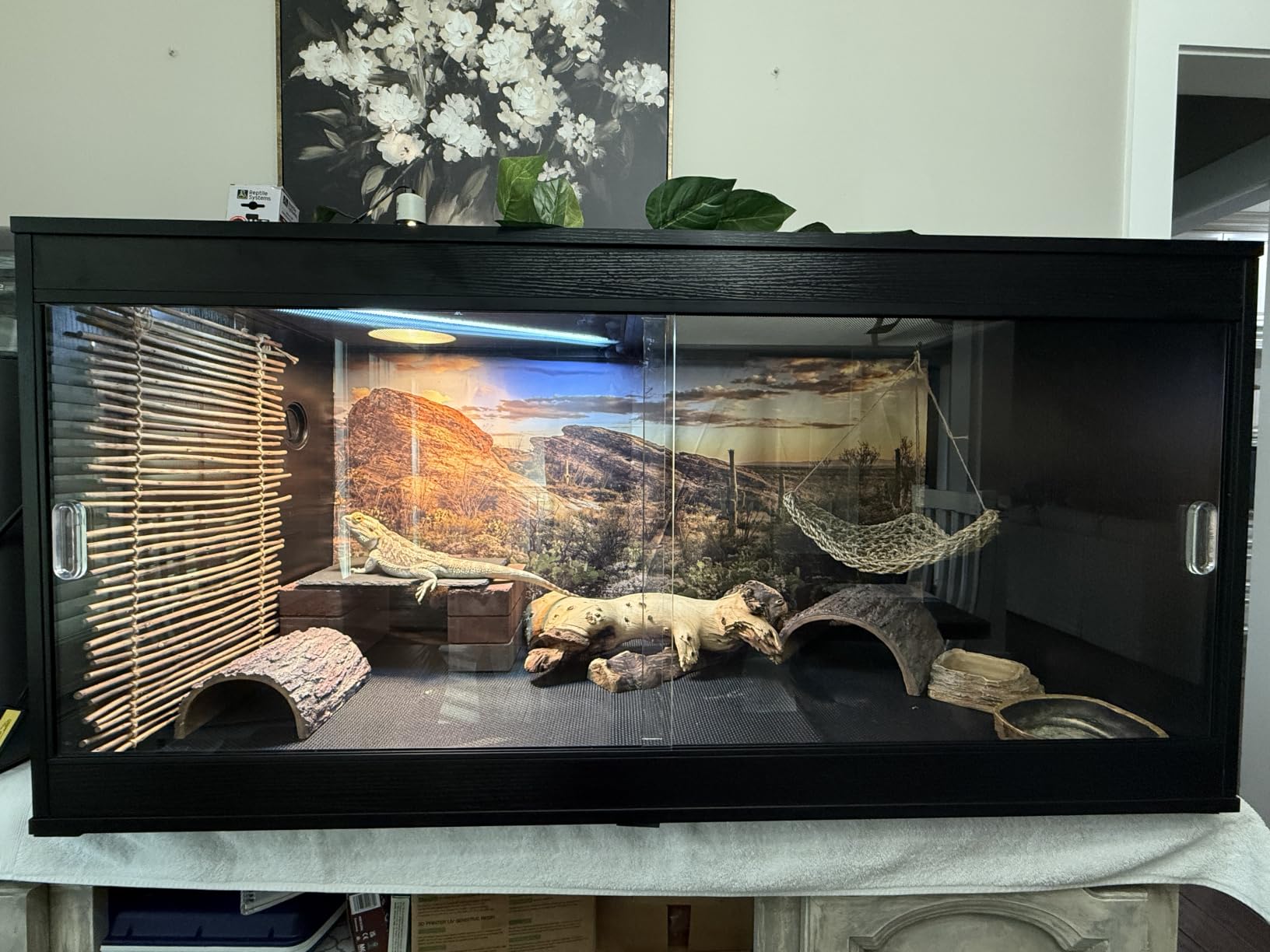 unipaws 110 Gallon Reptile Tank for Lizards, Bearded Dragon Enclosure Cage | Large Stackable Cage, Glass Sliding Doors, Lockable, Cable Port, Nature Terrarium customer photo 2