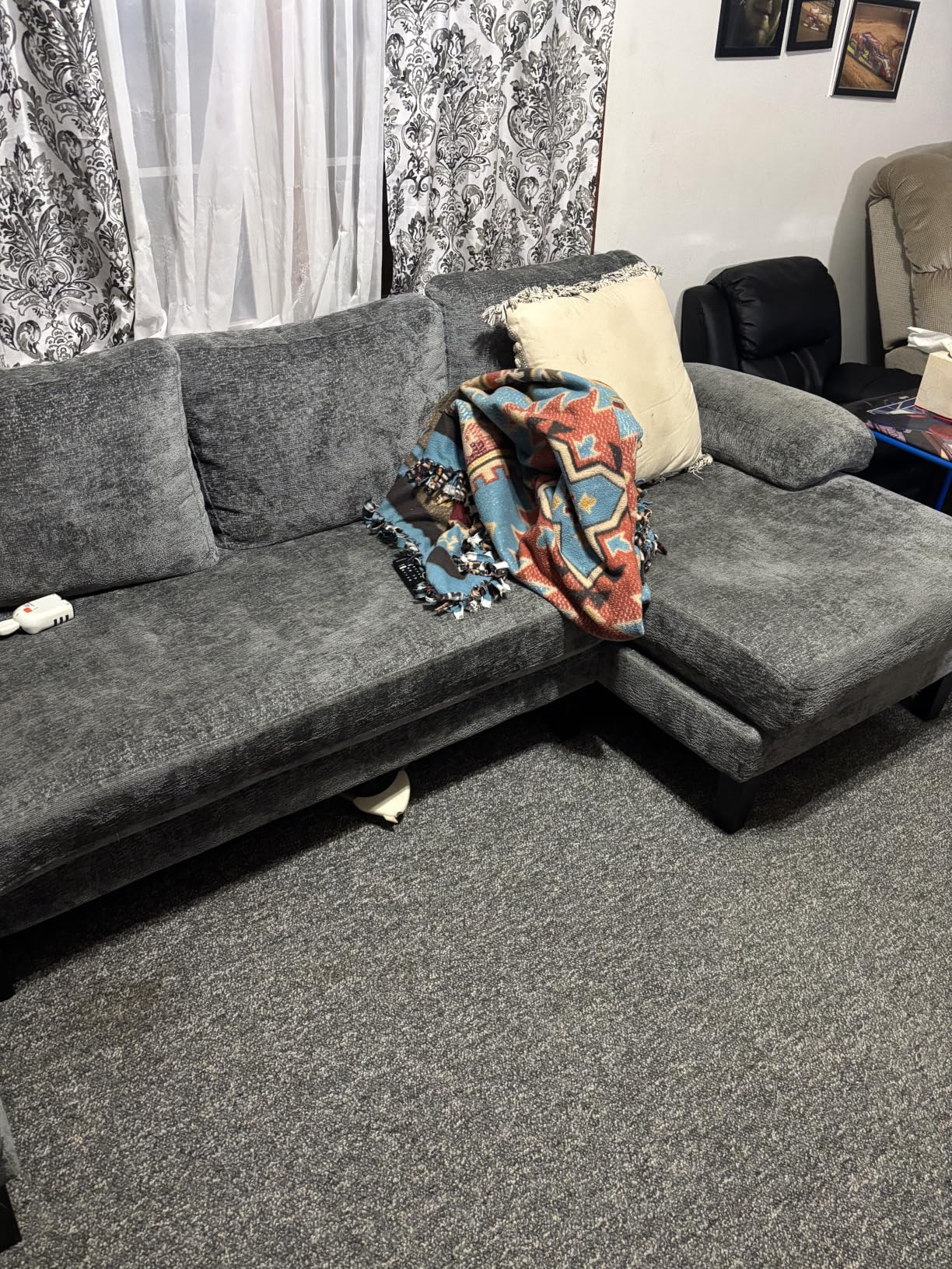 U-Shaped Sectional Couches for Living Room | 112 Inch Modern Sectional Couch | Warm White Chenille Sofa with Double Chaise for Apartment customer photo 2