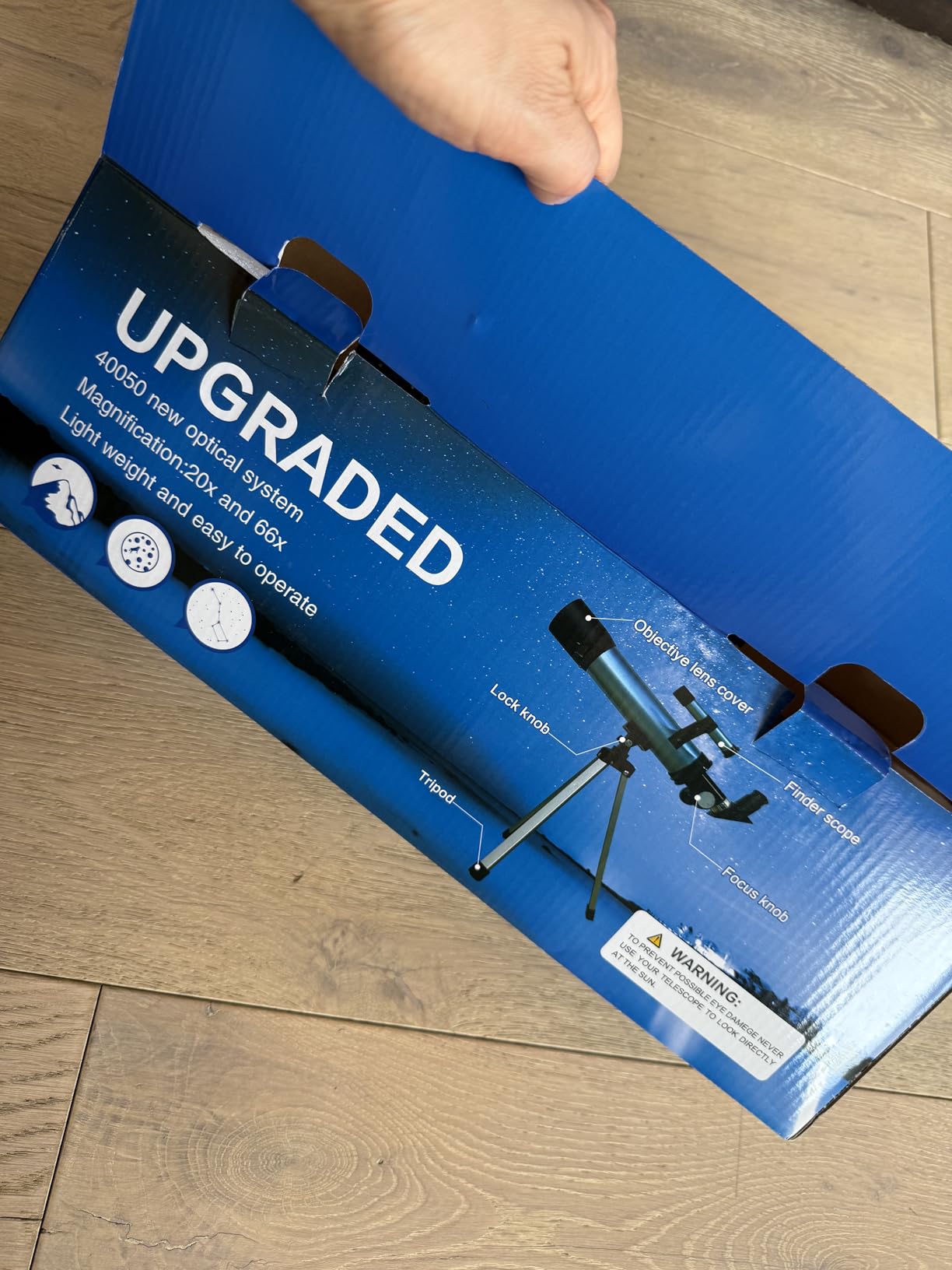 Telescope for Kids 8-12, 100x Magnification Beginner Kids Telescope | 50mm Aperture 400mm Telescope with Tripod, 2 Eyepieces & Finder Scope, Space Toys STEM Educational Gift for Boys & Girls customer photo 1