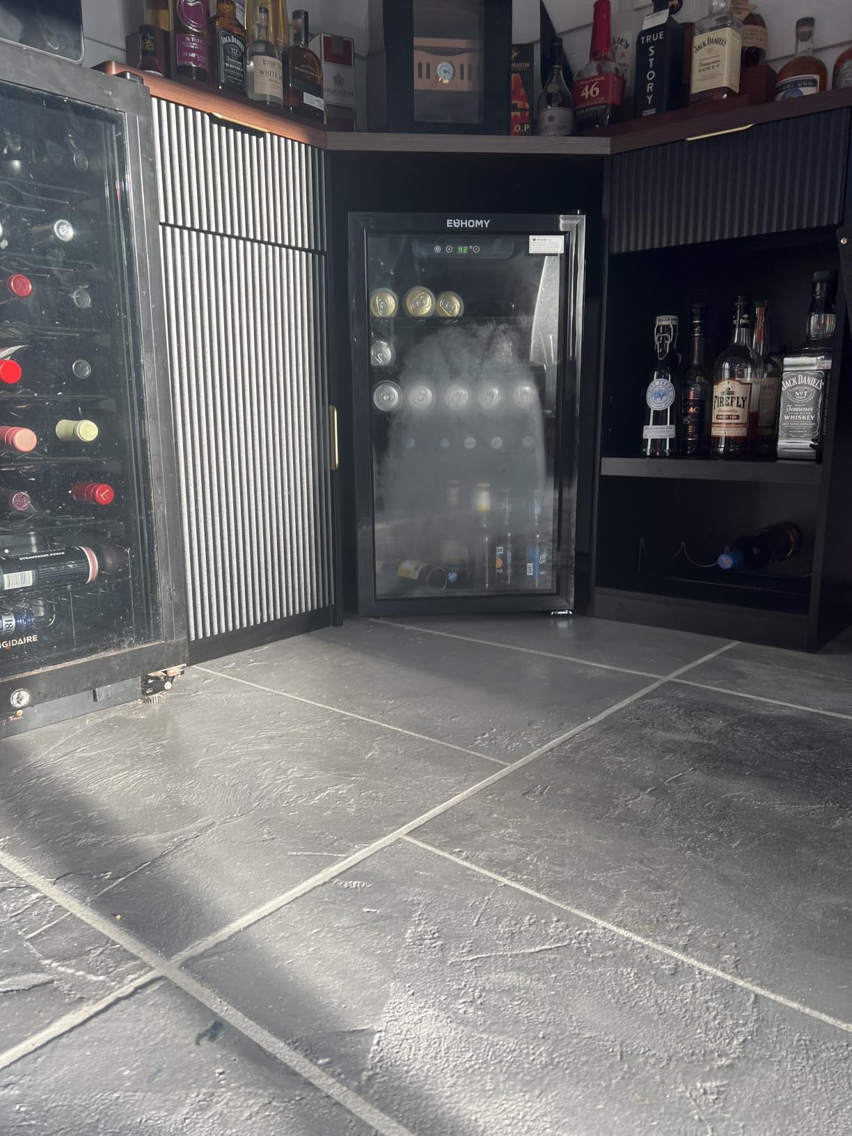 EUHOMY 130 Can Mini Fridge, Beverage Refrigerator with Glass Door, Black | 3.2 Cu.ft Capacity, 37F to 61F, Compressor Cooling, Digital Temperature Control, Removable Shelves, Home Bar Office Use customer photo 2