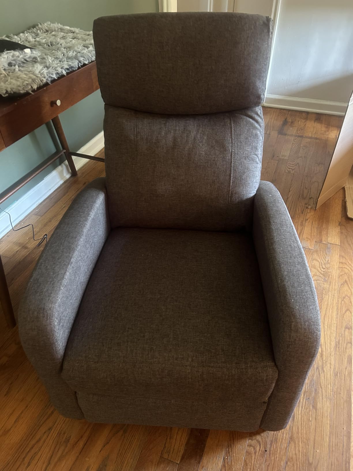 Sweetcrispy Massage Recliner Chair for Adults, Adjustable Home Theater Seating with Lumbar Support for Living Room, Modern Fabric Reclining for Small Space, Grey customer photo 1