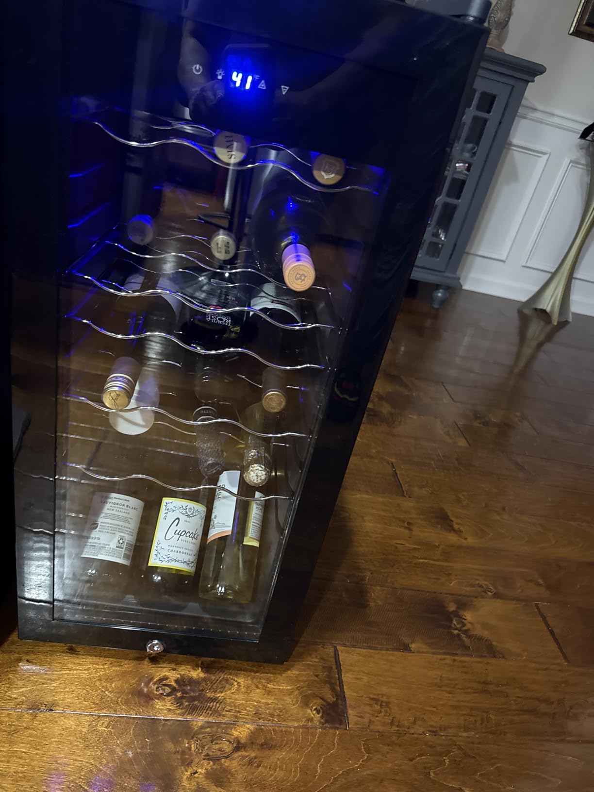 Feelfunn 45 Bottle Wine Cooler Refrigerator, Freestanding Wine Fridge, Black | 40-61°F Digital temp control, Glass Door, Quiet Operation, Small Wine Cooler for red, white and champagne in Home Bar, Office customer photo 2