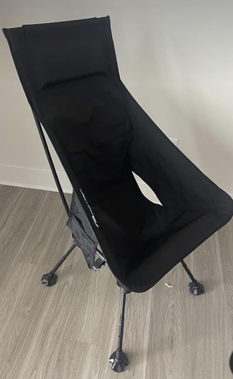 400Lb High Back Camping Chair, Lightweight Folding Chair with Anti-Sinking Feet and Side Pocket, Portable Moon Chair for Beach, Hiking, Backpacking customer photo 1