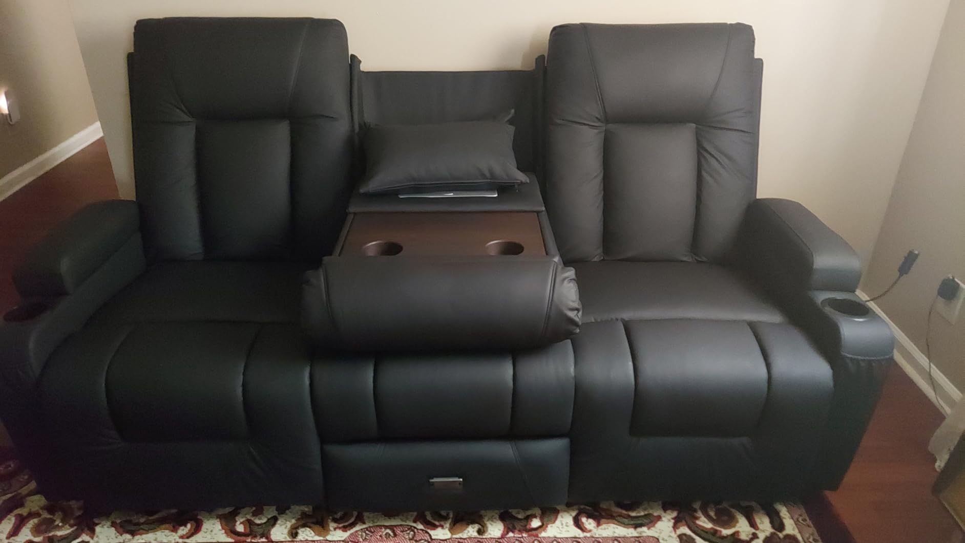 URRED Wall Hugger Power Reclining Loveseat Sofa, Beige: 68.1