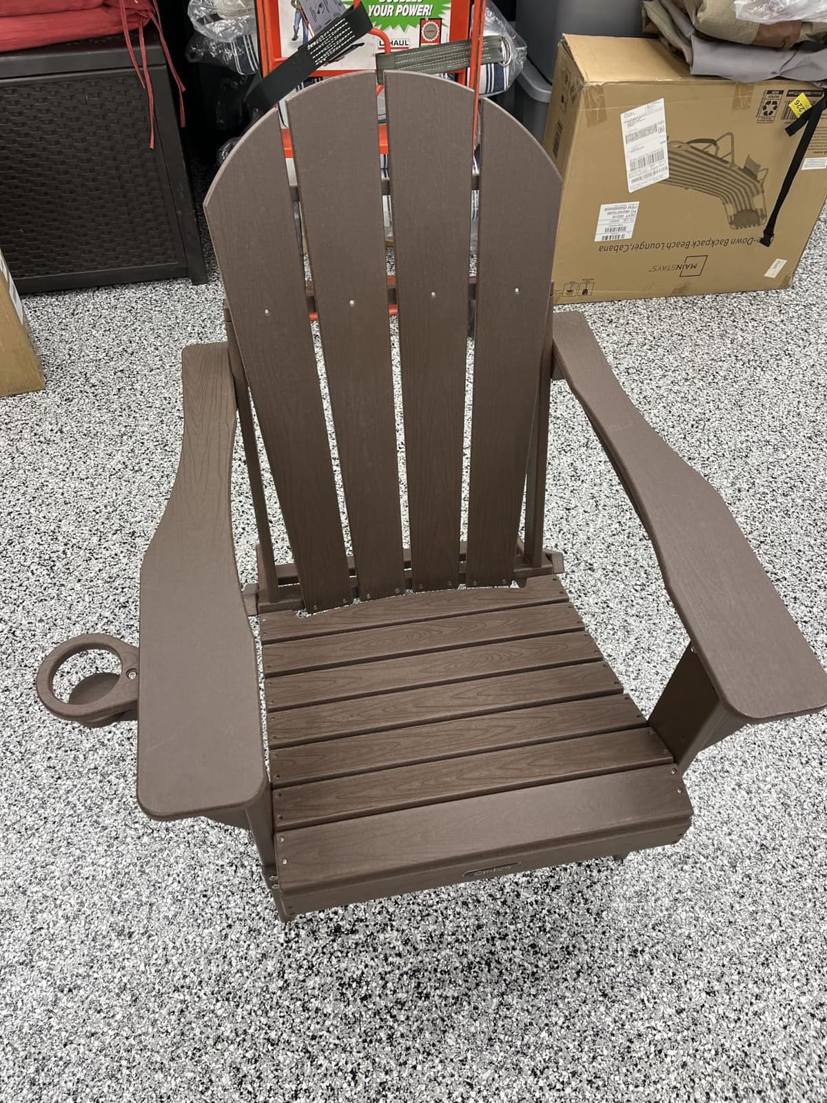 Ciokea Folding Adirondack Chairs Set of 2, Patio Adirondack Chair Weather Resistant, Plastic Fire Pit Chair with Cup Holder, Lawn Chair for Outdoor Porch Garden Backyard Deck, Brown customer photo 2