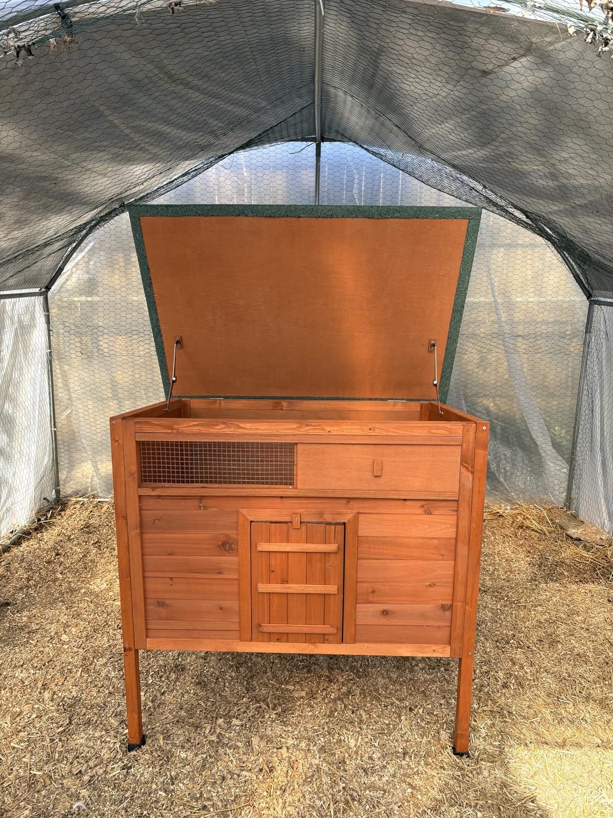 Wooden Duck Coop, Duck House for Outside with Larger Windows | Chicken Coop for Chicken Run with Elevated Legs, 2 Perches, 2 in 1 Ramp, Openable Roof customer photo 2