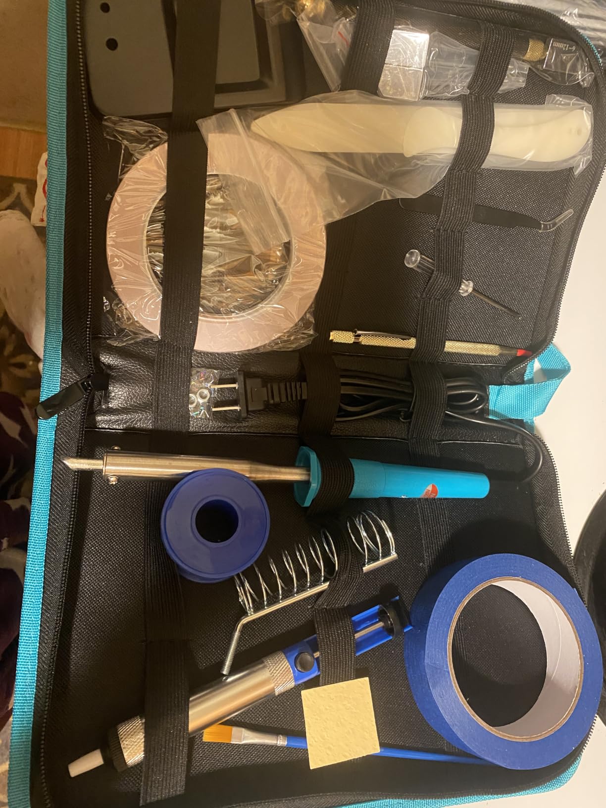 Atelier Solara Stained Glass kit, Professional Cutter and Grinder Tool Set | DIY mosaic art supplies for adults: cutting and scoring tools, running pliers, nippers, soldering iron, copper foil and mat customer photo 1