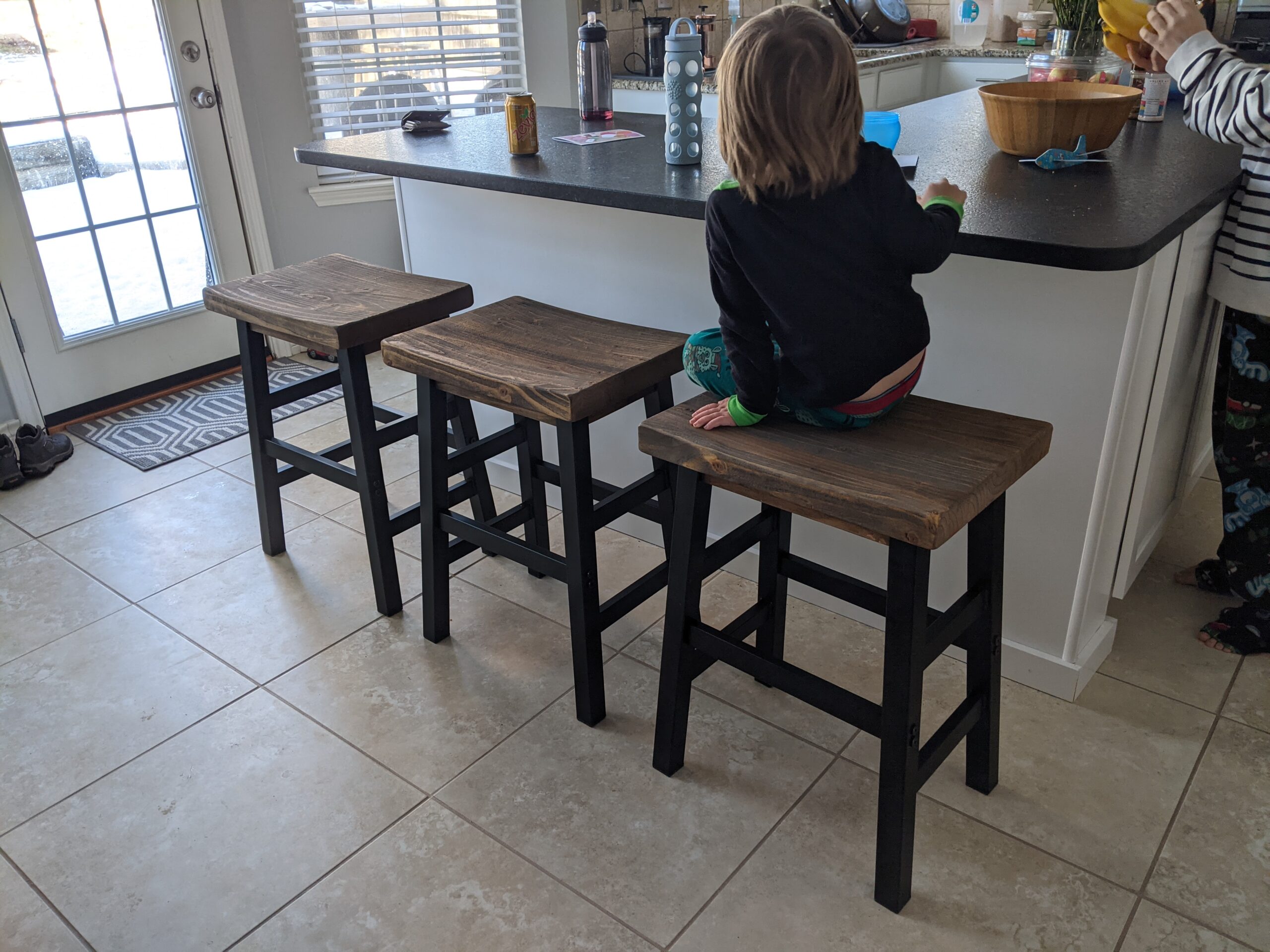 Alaterre Furniture Pomona Dining Bench - 48-Inch Modern Industrial Solid Wood Indoor Bench with Open Bottom Storage Shelf - Rustic Brown customer photo 2