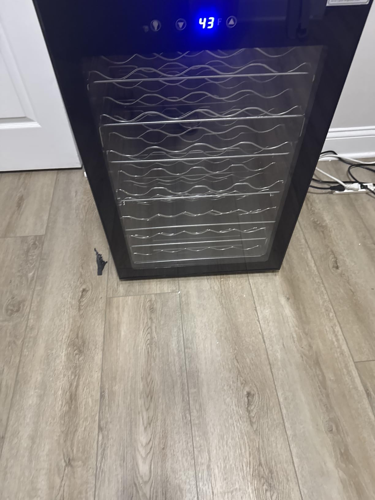 EUHOMY 18L Wine Fridge Mini Fridge, Freestanding Counter-top Wine Cooler | 40°F to 61°F, 4 Bottle and 6 Can, Compressor Cooling, Glass Door, Adjustable Shelves, LED Digital Temperature Control, Quiet customer photo 1