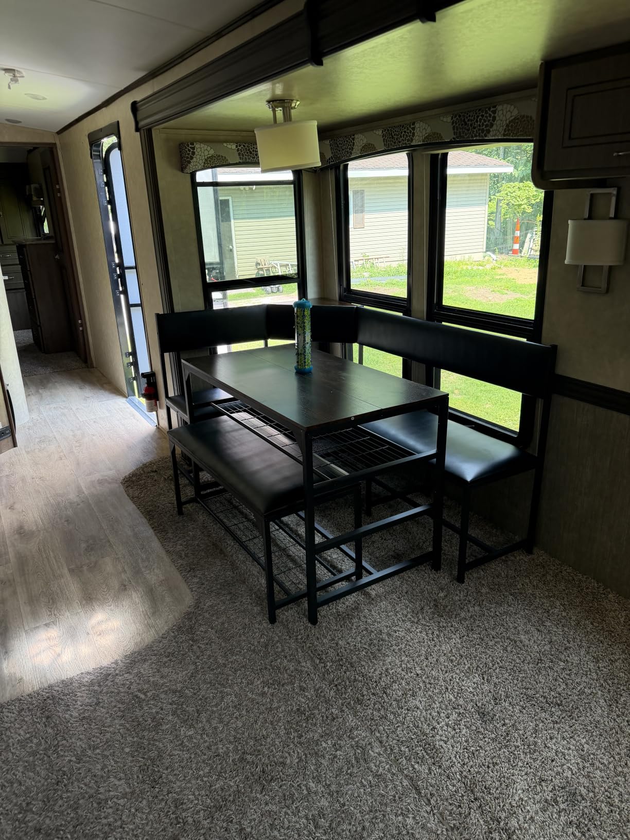 Concho Kitchen Breakfast Nook Table Set with Soft Seat, Corner Dining Table Set for 4-6 People, Dining Room Sets for 4, Space Saving Kitchen Booth Seating with Table for Small Space, Coffee Brown customer photo 2